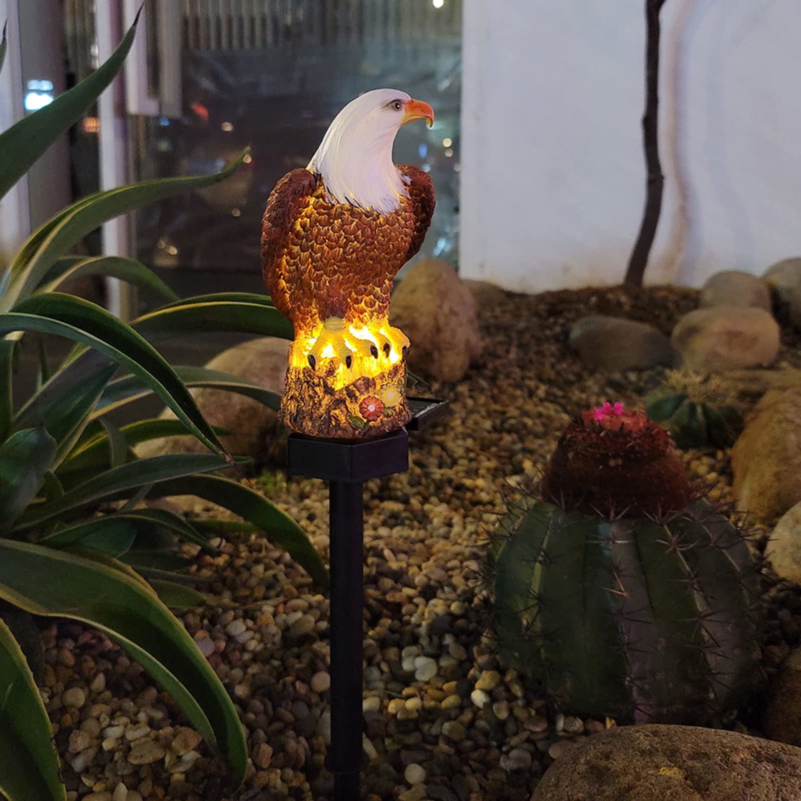 Firlar 2 Pack Solar Eagle Garden Stake Lights - 17.2 Inch Waterproof LED Outdoor Decorative Lighting for Lawn, Pathway, Yard | Perfect for Patio, Backyard, and Landscape Decor at Night