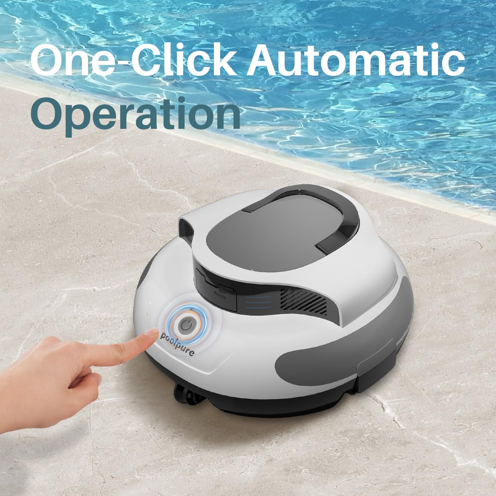 PoolPure Aquaguard SE II 2025 Upgrade Cordless Robotic Pool Cleaner - 5000mAh Big Battery, 120-Min Runtime, Dual Cleaning Modes for Above Ground & Inground Pools | Automatic Pool Vacuum Robot for Daily Cleaning & Maintenance