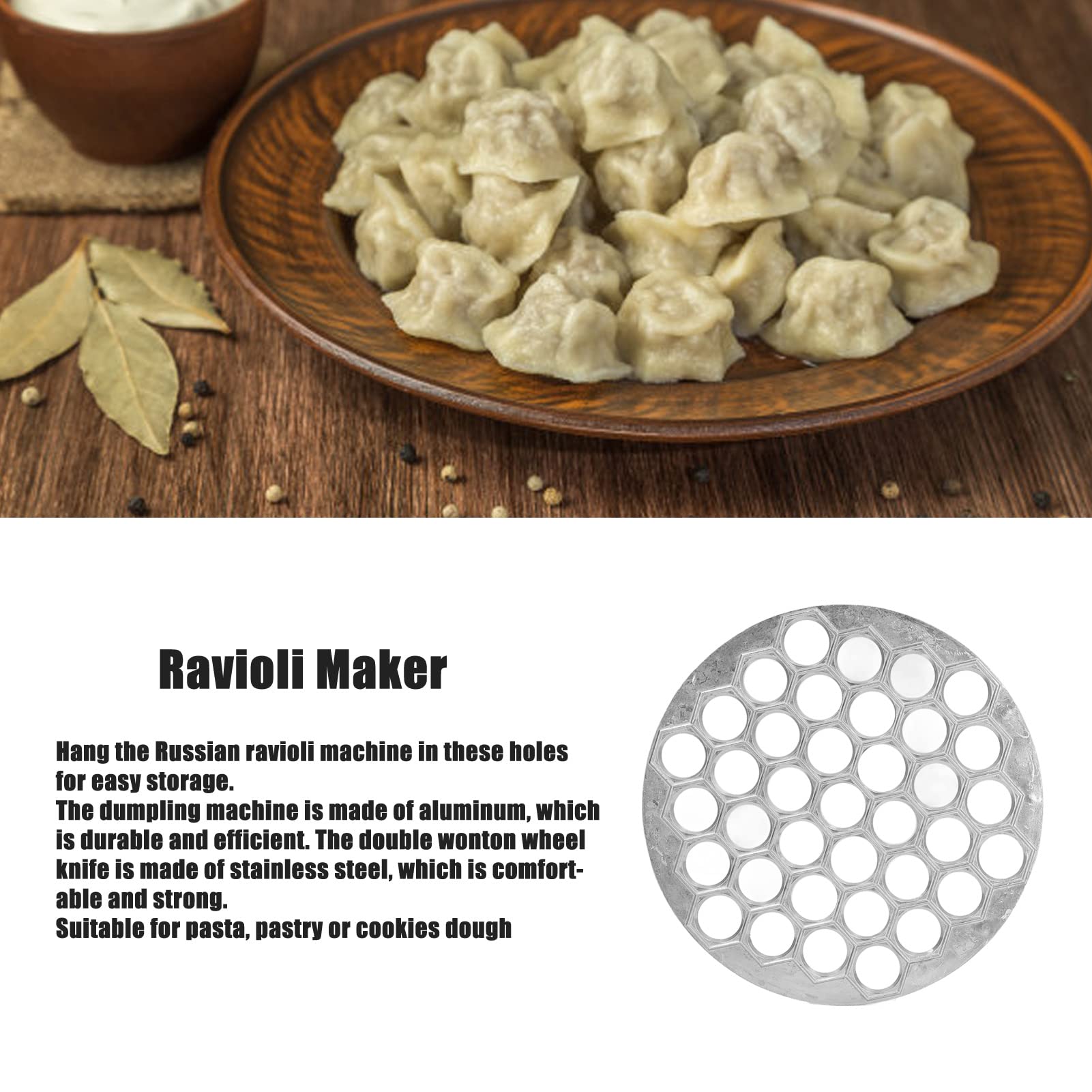 Russian Pelmeni Maker - Metal Dumpling Mold & Ravioli Cutter for Siberian Meat Dumplings | Perfect for Homemade Dumplings, Pierogi & Pasta Making