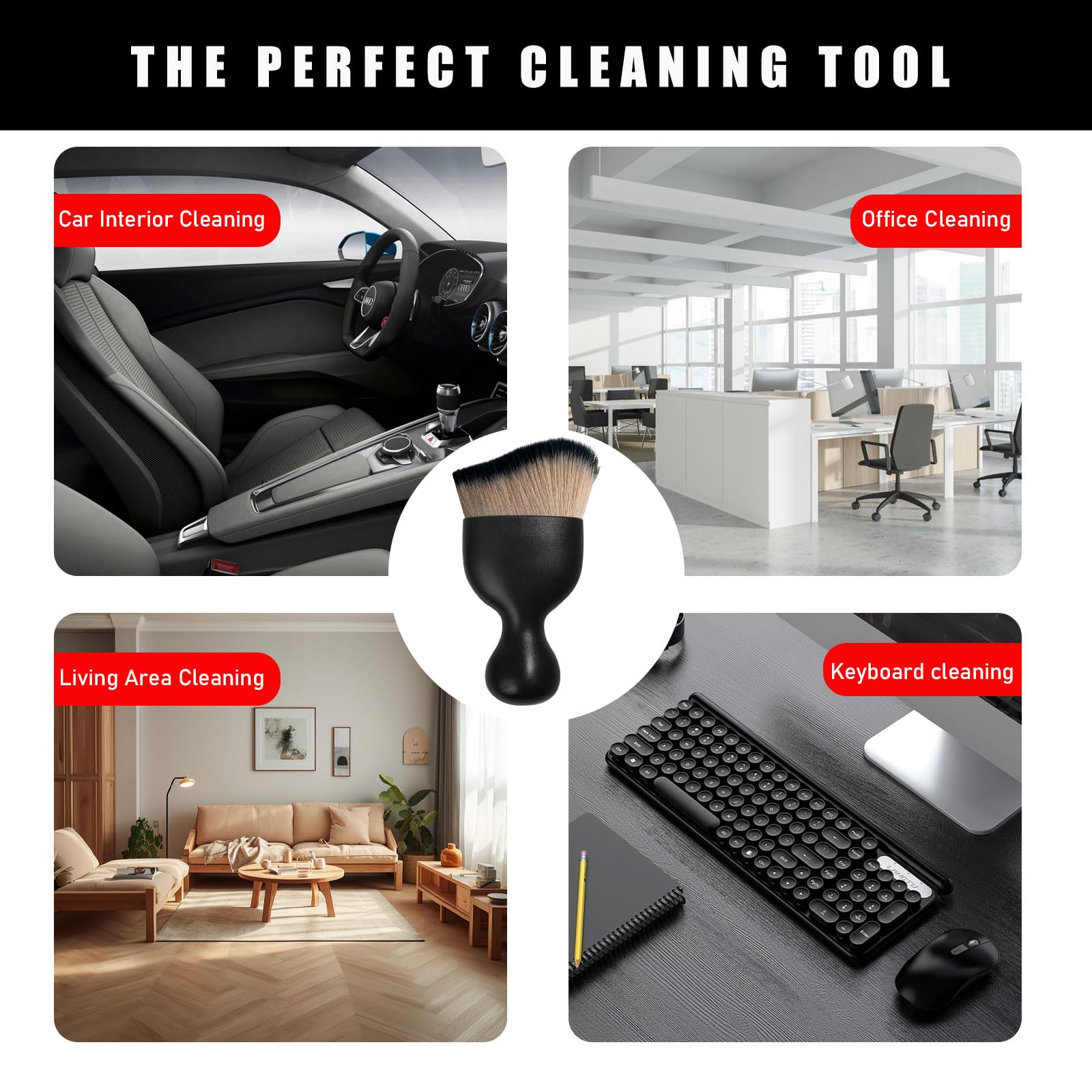 2PCS Car Dust Brush - Soft Scratch-Free Auto Detailing for Dashboard & Vents | Home & Office Use