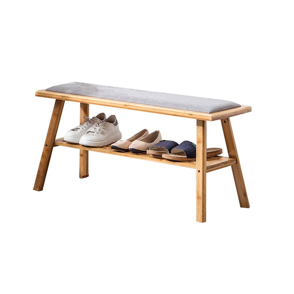 ZYLBDNB 3-Tier Wooden Shoe Storage Bench - Multi-Purpose Entryway Organizer with Easy Assembly for Hallway, Living Room & Bedroom - Natural Finish Shoe Rack for Closet Organization (Perfect for Small Spaces & Apartment Entryways)
