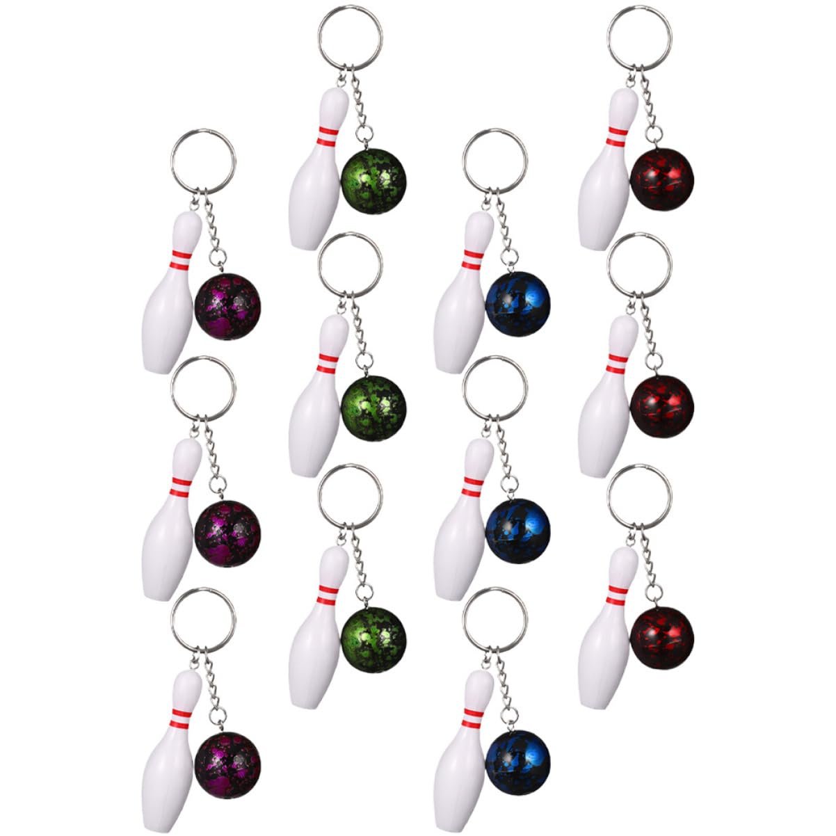 Yardwe 60 Pcs Bowling Keychain Set - Mini Bowling Keychains for Party Decorations, Key Rings & Keepsakes - Perfect for Bowling Themed Parties, Gifts & Decorative Accessories