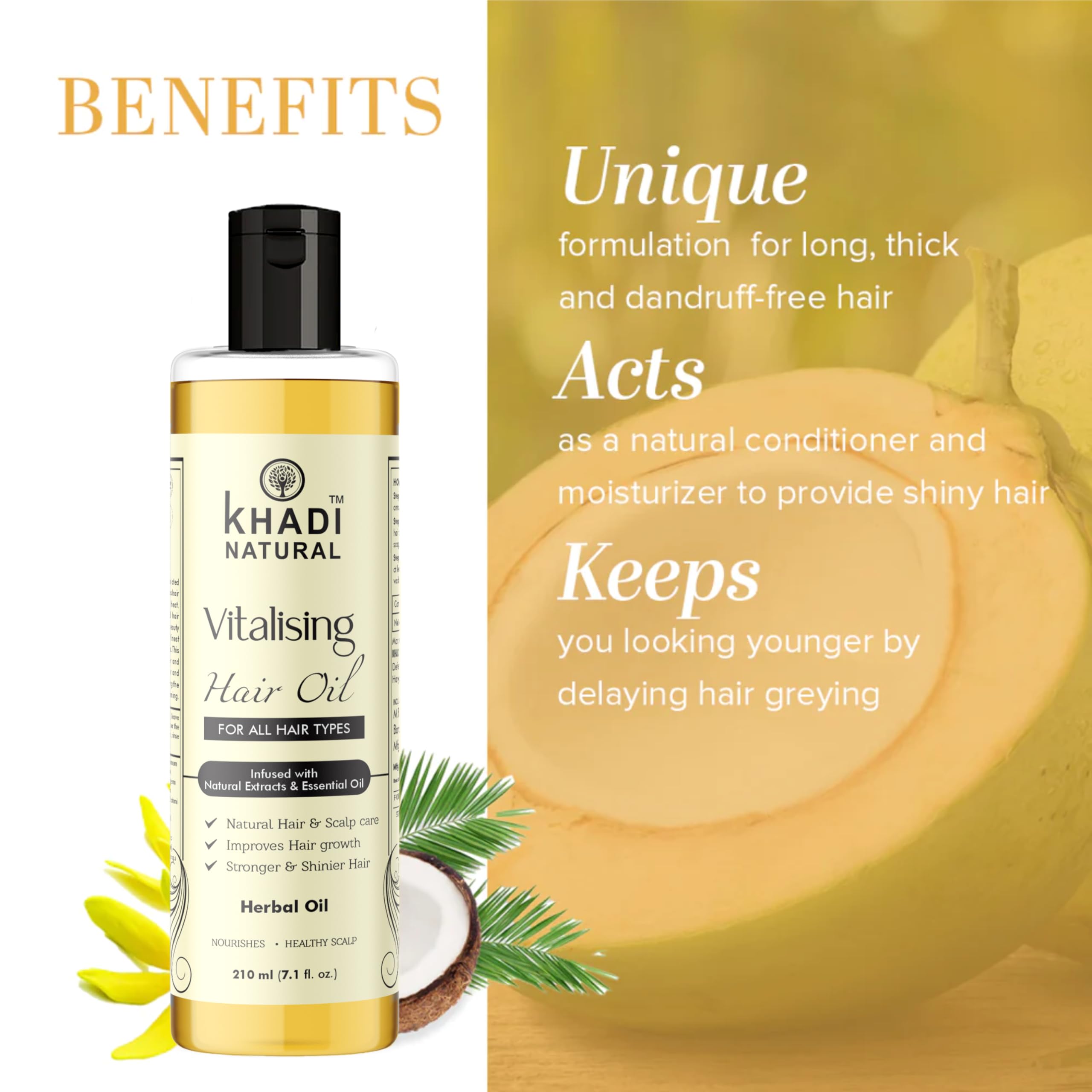 Khadi Natural Herbal Hair and Body Olive Oil - 210ml (Pack of 2) | Organic Moisturizer for Dry Hair & Skin | Perfect for Massage, Aromatherapy & Daily Nourishment