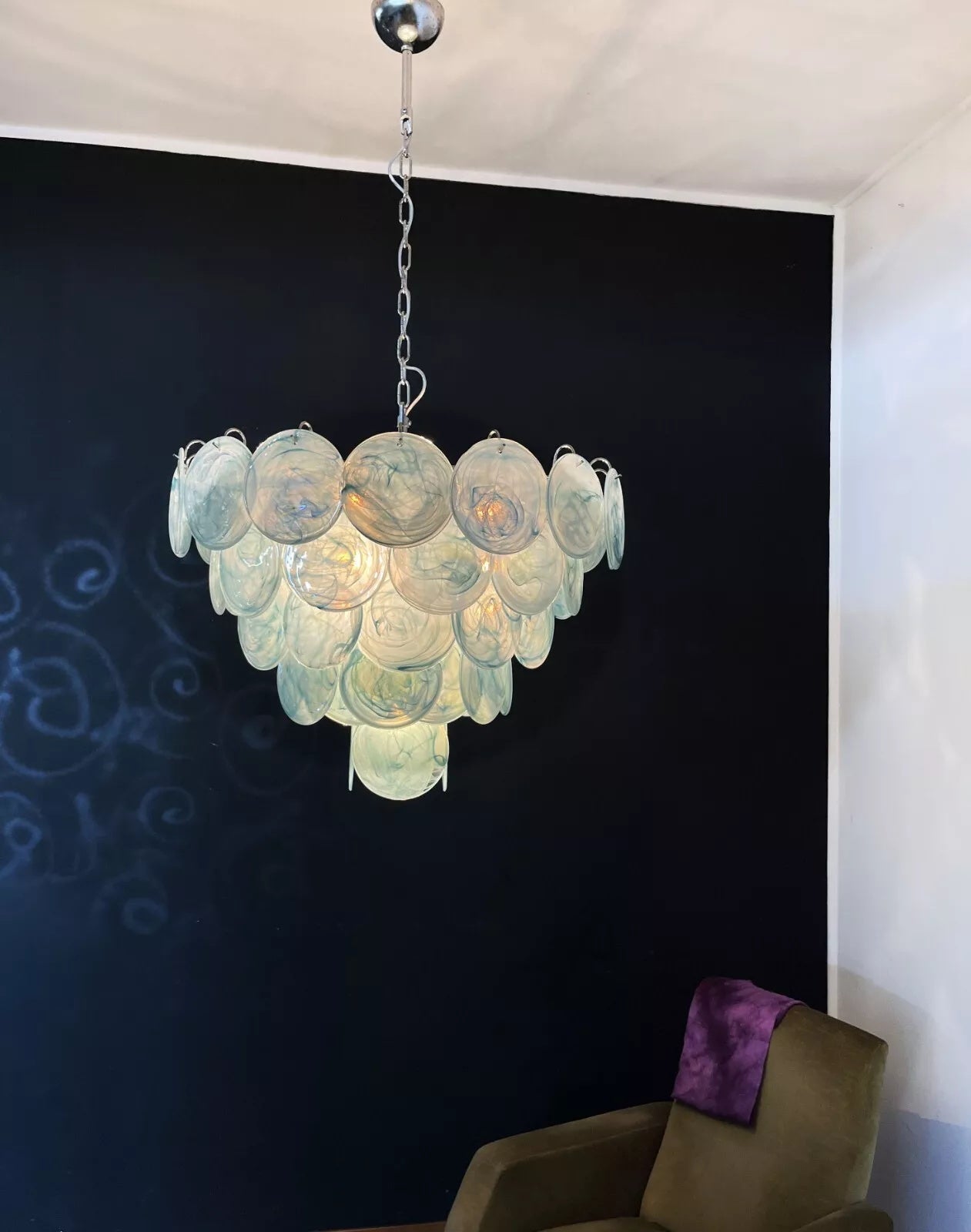 Elegant Camisa Disc Glass Chandelier - Modern Crystal Ceiling Light Fixture for Dining Room, Living Room, Bedroom & Foyer Decor