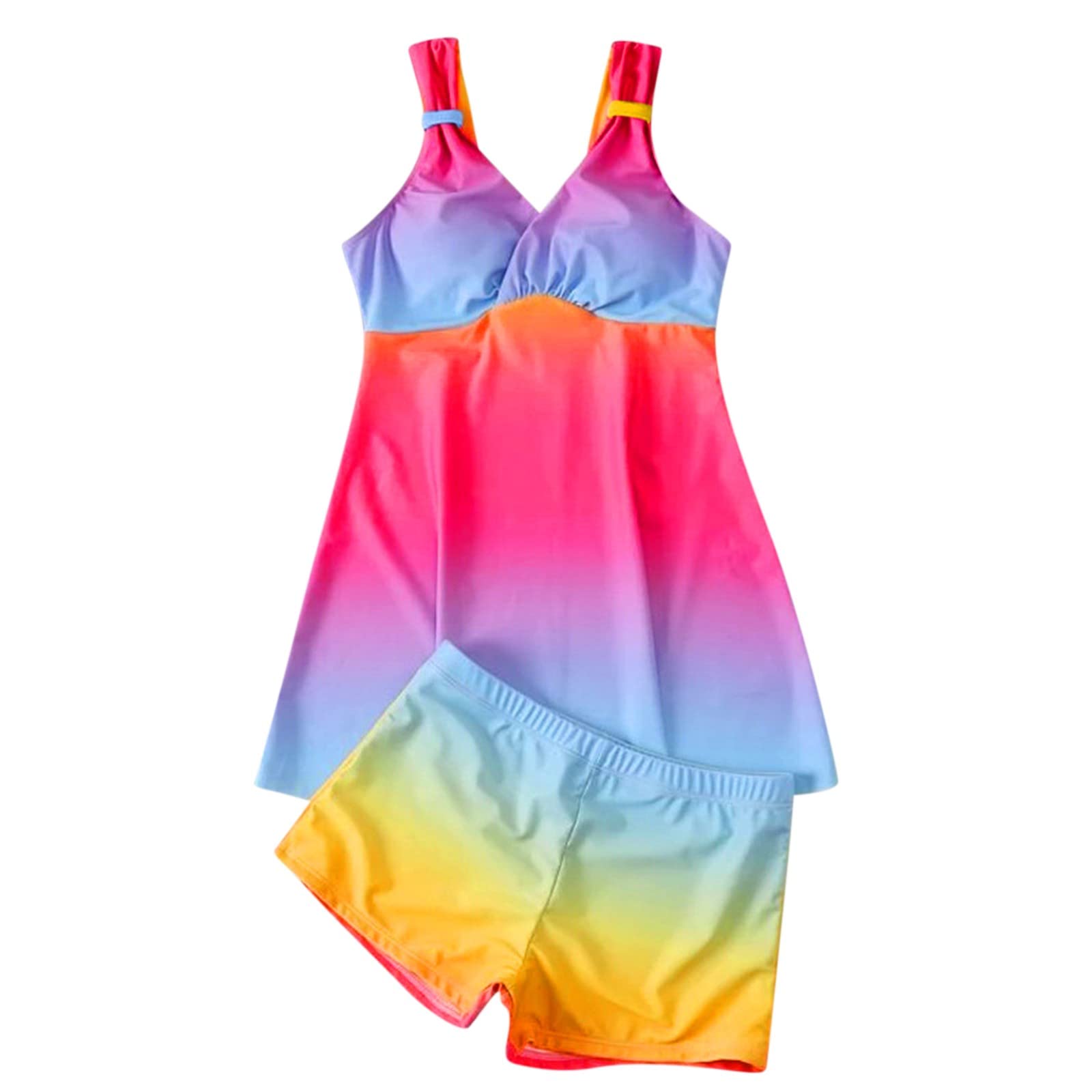 Women's Loose Fit Floral Printed Tankini Swimsuits - Swim Tank Top with Boy Shorts | Beach Vacation, Pool Party, Summer Swimwear