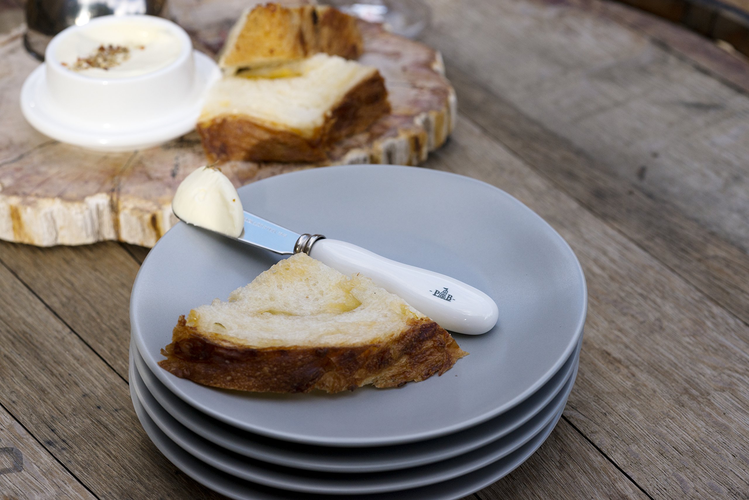 Fortessa Vitraluxe Heirloom Bread & Butter Plates - Set of 4, 6.25-Inch Smoke Gray Dinner Plates for Bread, Butter, Appetizers & Desserts - Elegant Tableware for Restaurants, Weddings & Home Dining