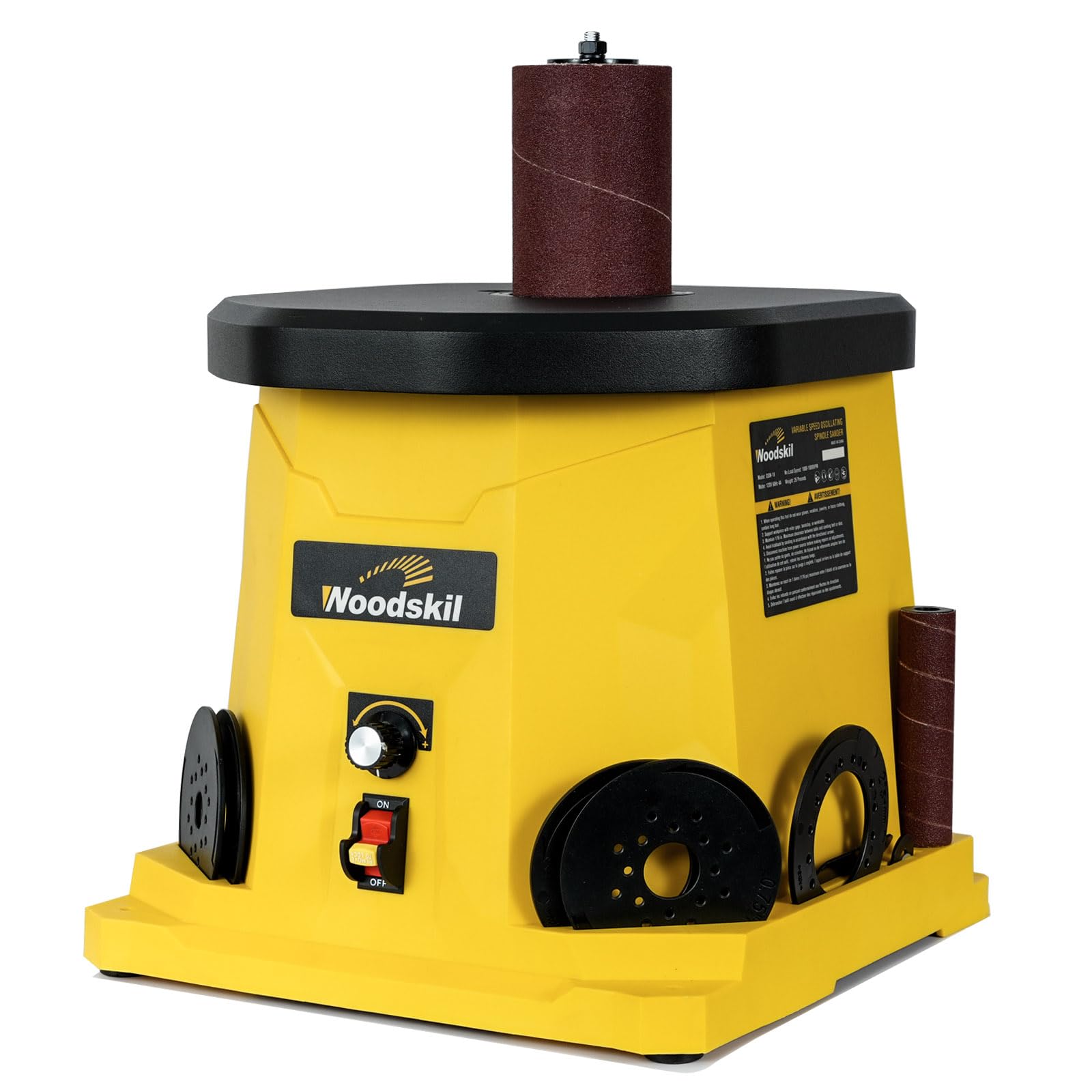 4A Variable Speed Oscillating Spindle Sander 1000-1800RPM | Woodworking Power Tool with Multiple Sanding Sleeves | Efficient Dust Collection & Compact Design | Perfect for Furniture Making, Cabinet Sanding & DIY Wood Projects