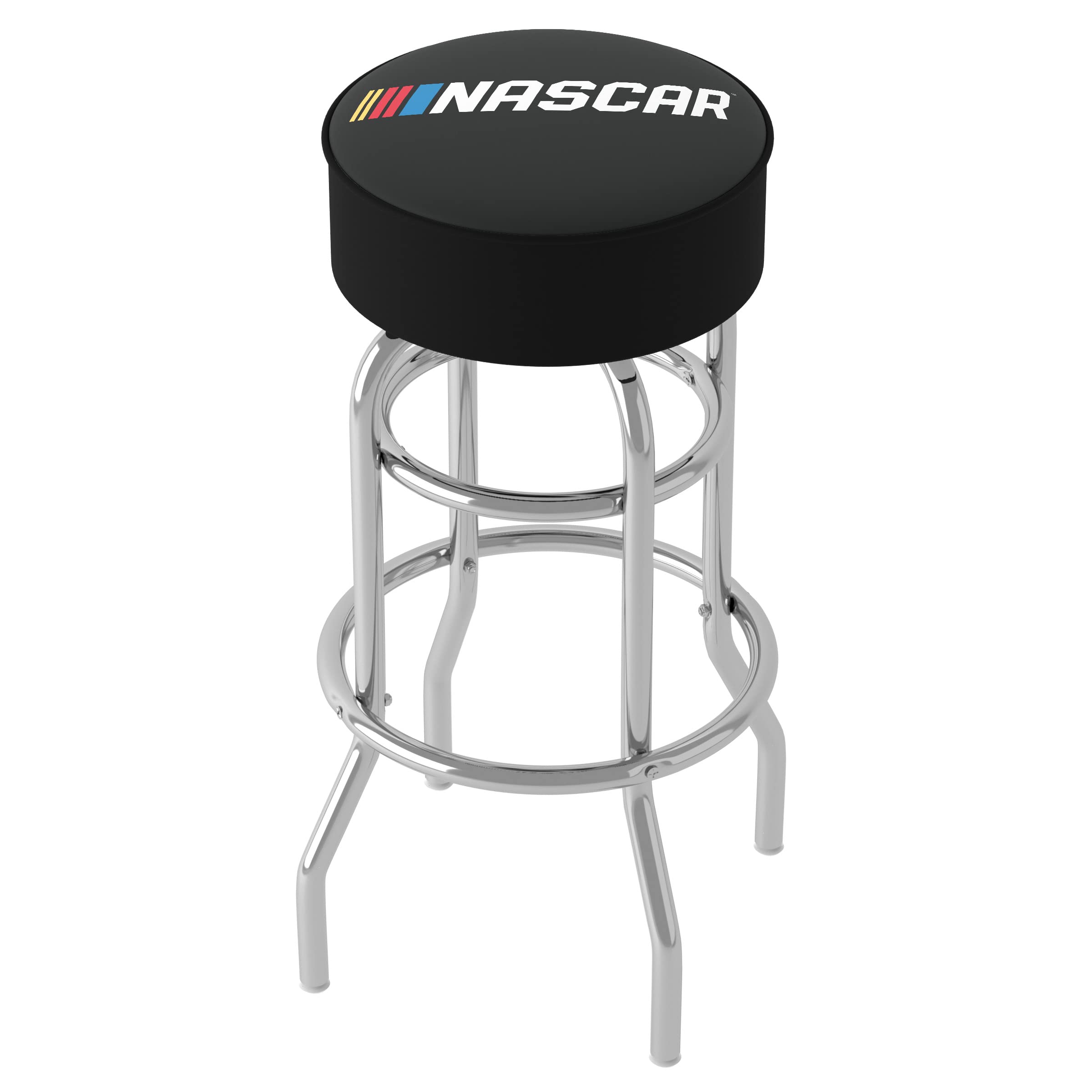 NASCAR Logo Bar Stool - Padded Swivel Gaming Chair with Comfortable Foam Seat - Perfect for Game Rooms, Man Caves, Home Bars & Garages | Durable & Stylish Pub Stool for Sports Fans