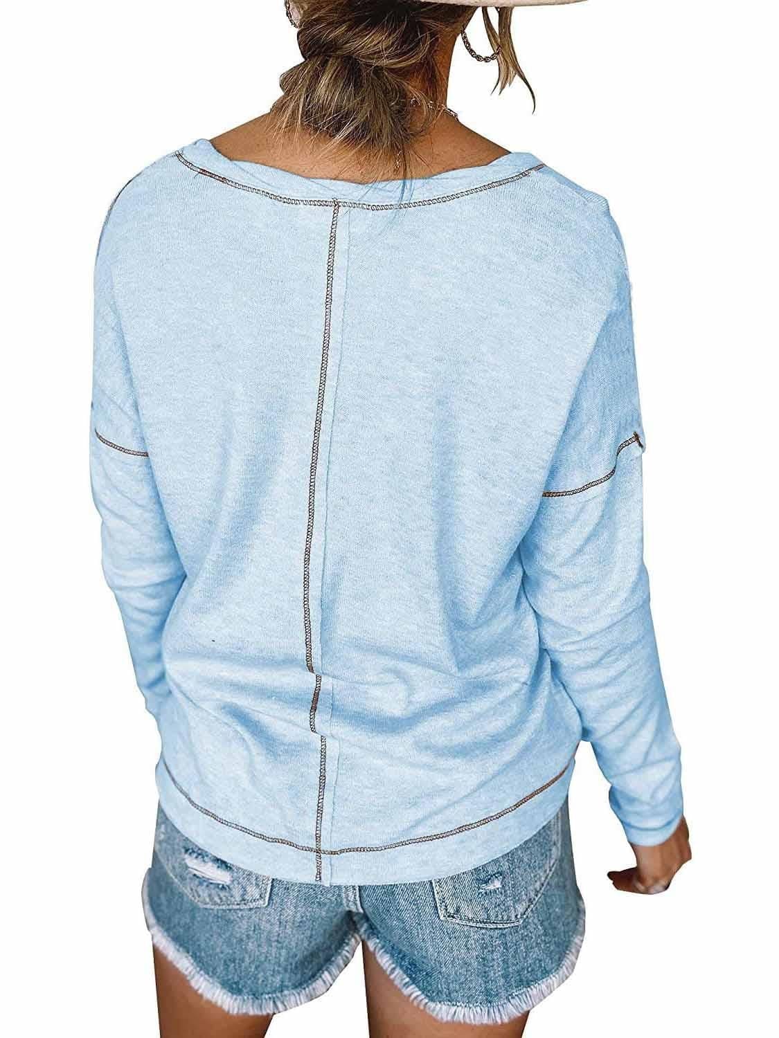 Lovevop Women's Casual Loose Fit Long Sleeve T-Shirt for Fall | Comfortable Everyday Basic Top for Layering, Work & Weekend Outfits