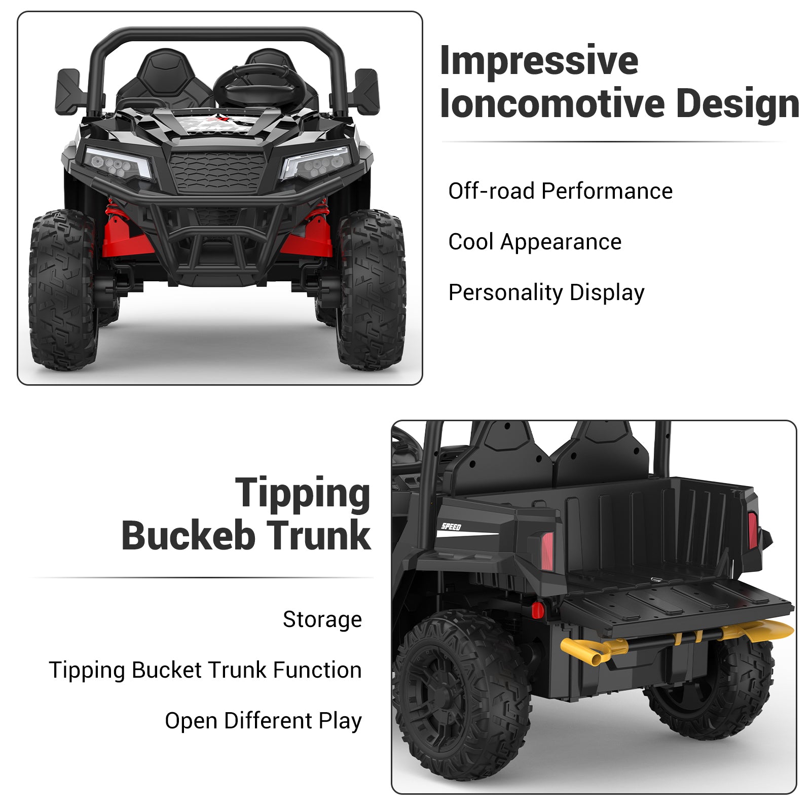 **GARVEE 24V Electric Ride-On Dump Truck for Kids Ages 6-12, Remote Control 4x4 Toy Car with Shovel, Bluetooth Music & LED Lights – Outdoor & Indoor Play, Birthday Gift**
