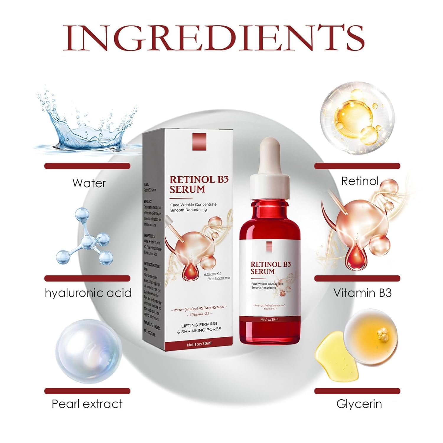 Best Retinol & Niacinamide Serum for Wrinkles & Sun Damage - Anti-Aging Facial Treatment for Youthful Skin | Day & Night Moisturizer for Women & Men