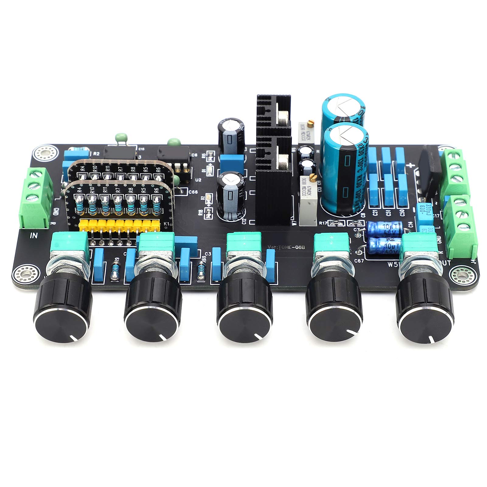 Bognajin 2604AD827 Stereo Preamp Tone Board - Amplifier Volume Bass Treble Control Board for DIY Audio Projects & Home Theater Systems