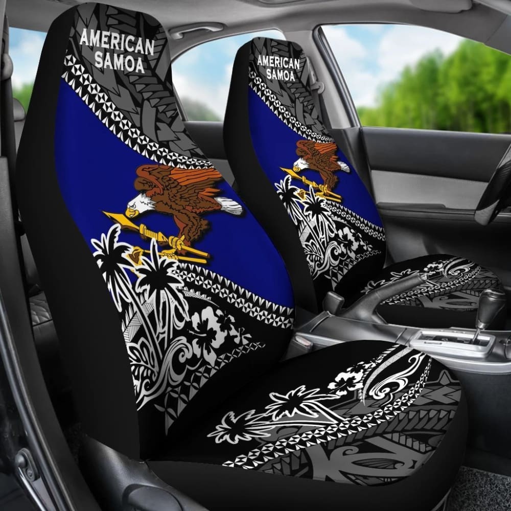 American Samoa Flag Car Seat Covers - Fall In The Wave Design - Durable & Stylish Seat Protectors for Cars, Trucks & SUVs - Perfect for American Samoa Pride, Travel & Everyday Commuting