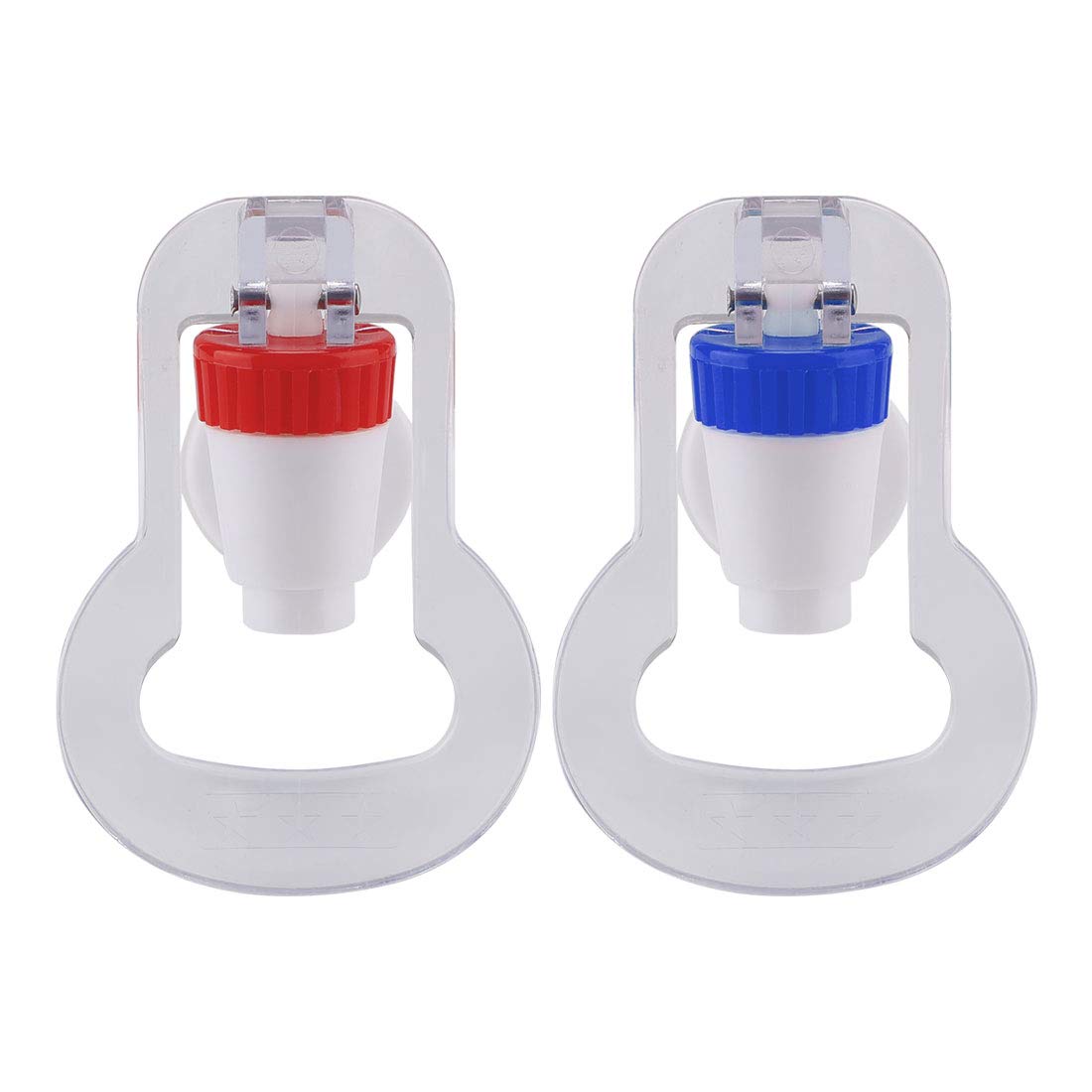 uxcell Red and Blue Plastic Water Cooler Faucet - Hot & Cold Water Dispenser Spigot with Adapter (2 Pack) - Perfect for Office, Home, or Commercial Water Cooler Replacements
