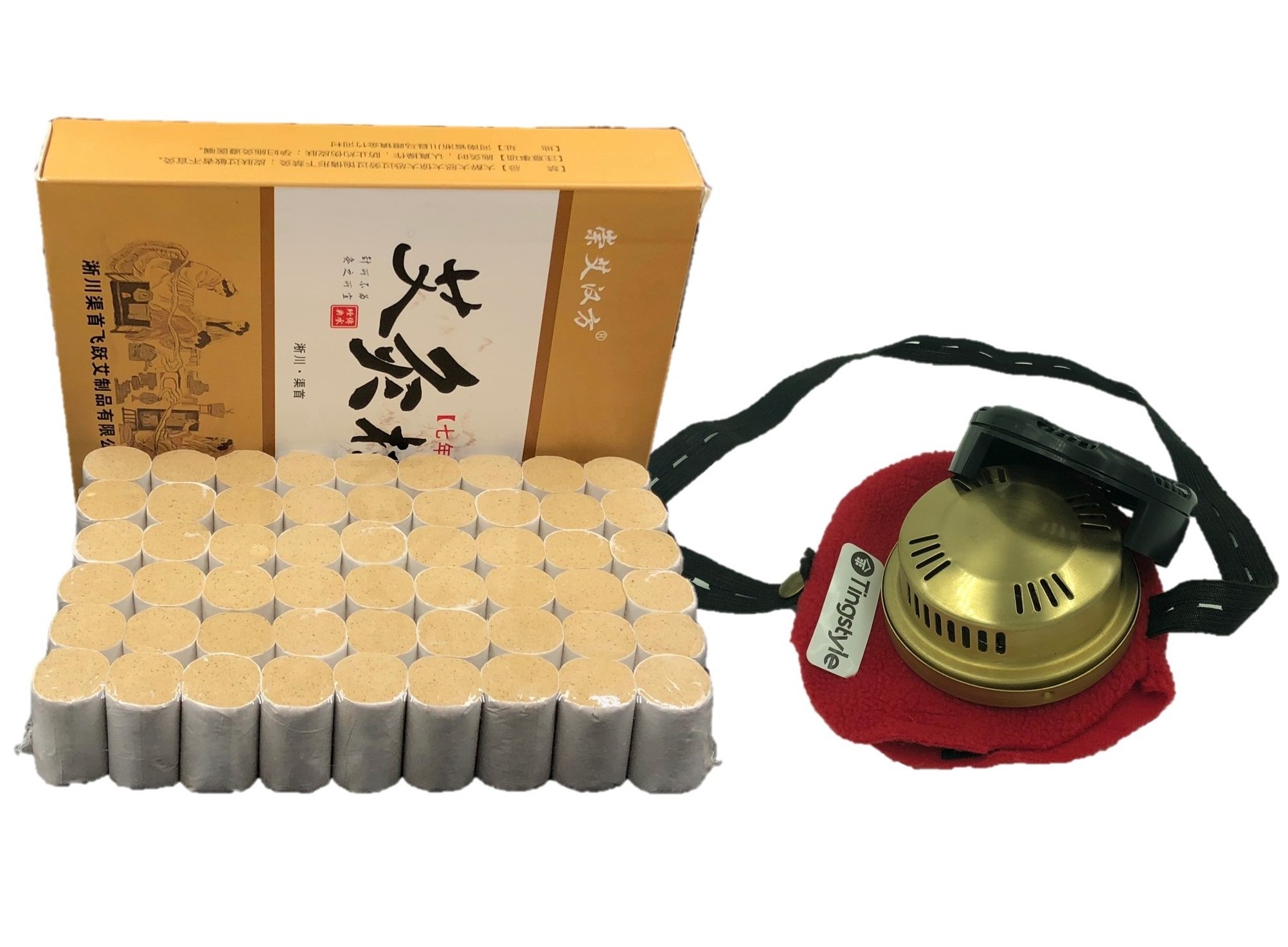 Premium 7-Year Aged Moxa Rolls - 54 Count with Copper Moxa Box Set for Acupuncture, Moxibustion Therapy & Pain Relief - Traditional Chinese Medicine Herbal Therapy Tools