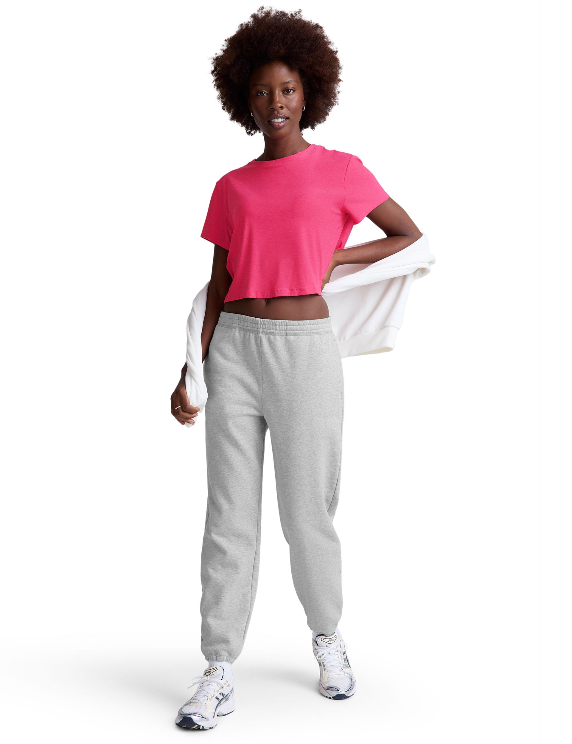 Featherweight Supreme Cropped Tee - Vivid Pink Heather | Soft & Comfortable Women's T-Shirt for Casual Wear, Gym & Street Style