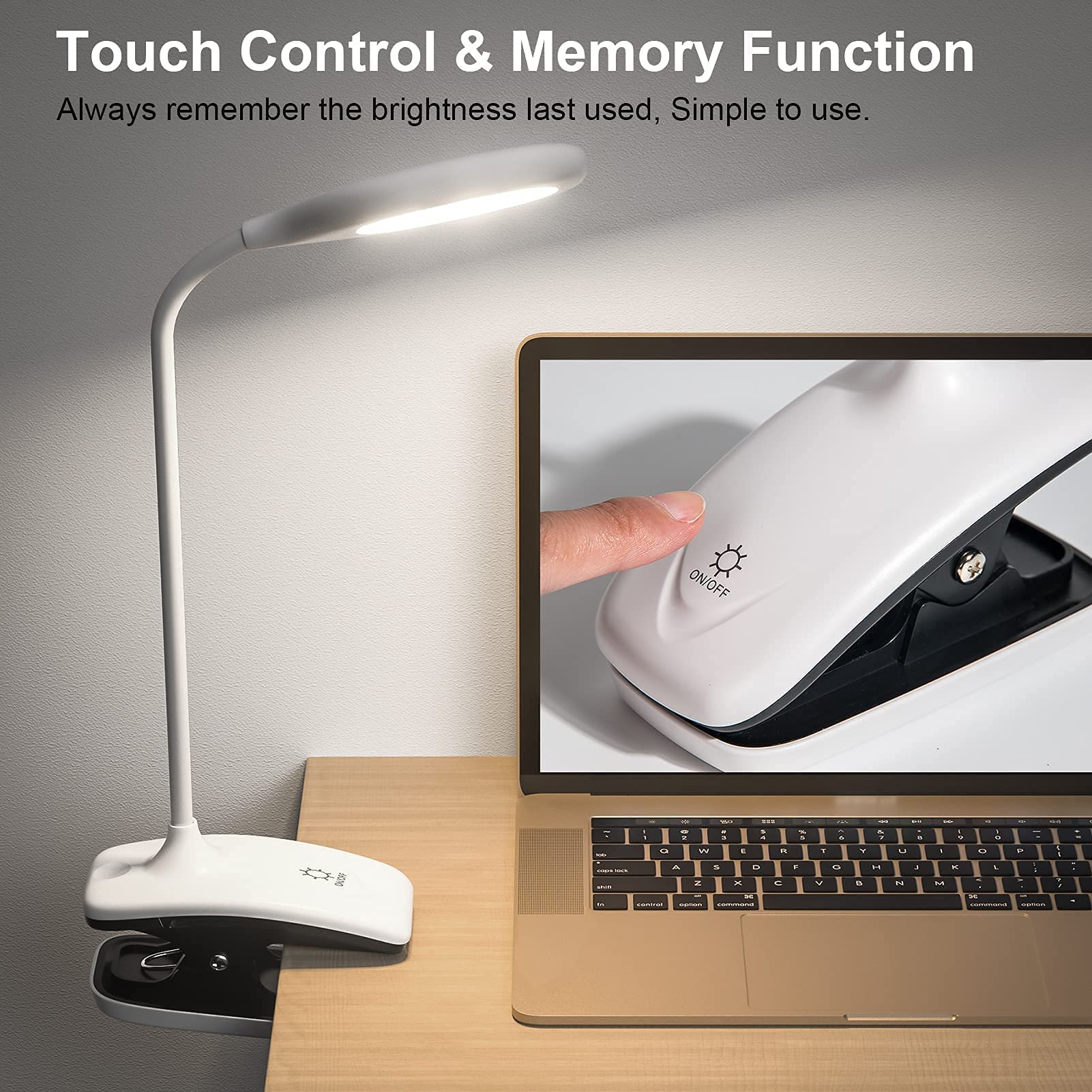 DEEPLITE Rechargeable LED Desk Lamp with Flexible Arm & Adjustable Brightness - Portable Reading Light for Work, Study, Office, and Nighttime Use (2 Pack) - Perfect for Books, Laptops, and Bedside Lighting