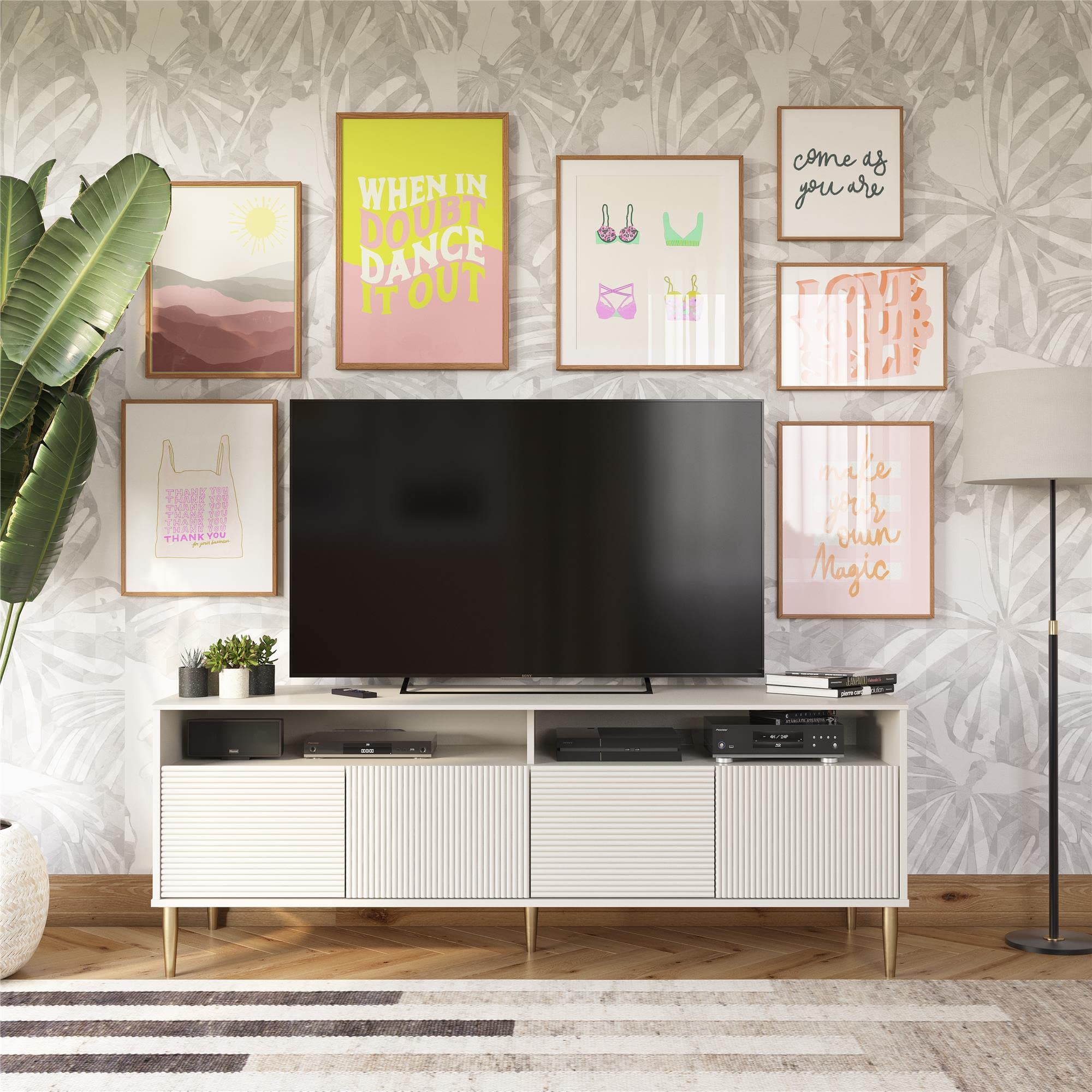 Mr. Kate Daphne TV Stand Console - Modern Taupe Entertainment Center for Living Room, Bedroom & Home Theater