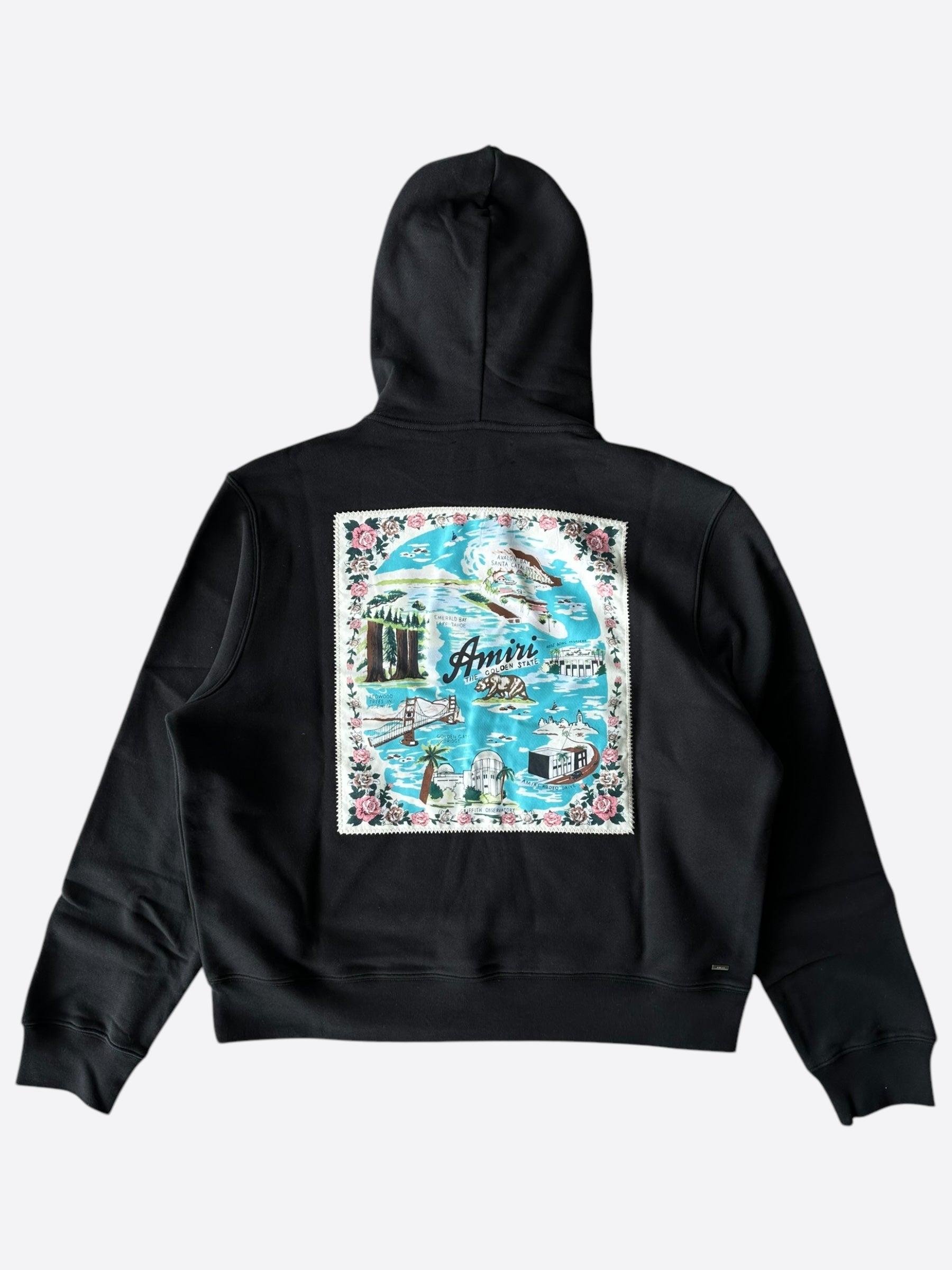 Amiri Black California Hawaiian Logo Hoodie for Men - Stylish Streetwear Pullover for Casual Outfits & Urban Fashion
