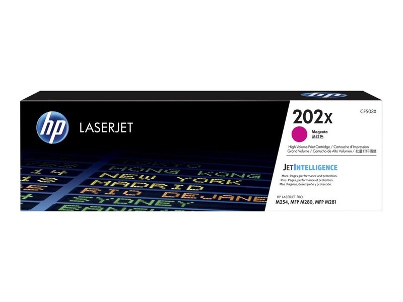 Original HP 202X Magenta LaserJet Toner Cartridge - Compatible with HP M254dw, M280nw, M281fdw Printers - High-Yield Replacement for Home & Office Printing