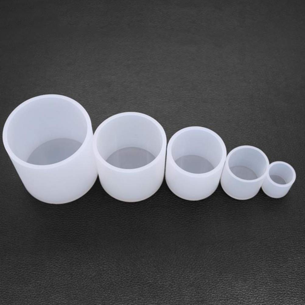 JIAOAO 5-Piece Cylindrical Silicone Molds Set - DIY Candle Making, Soap Crafting Molds for Resin, Wax & Handmade Candles - Perfect for Home Decor, Wedding Favors & DIY Gifts
