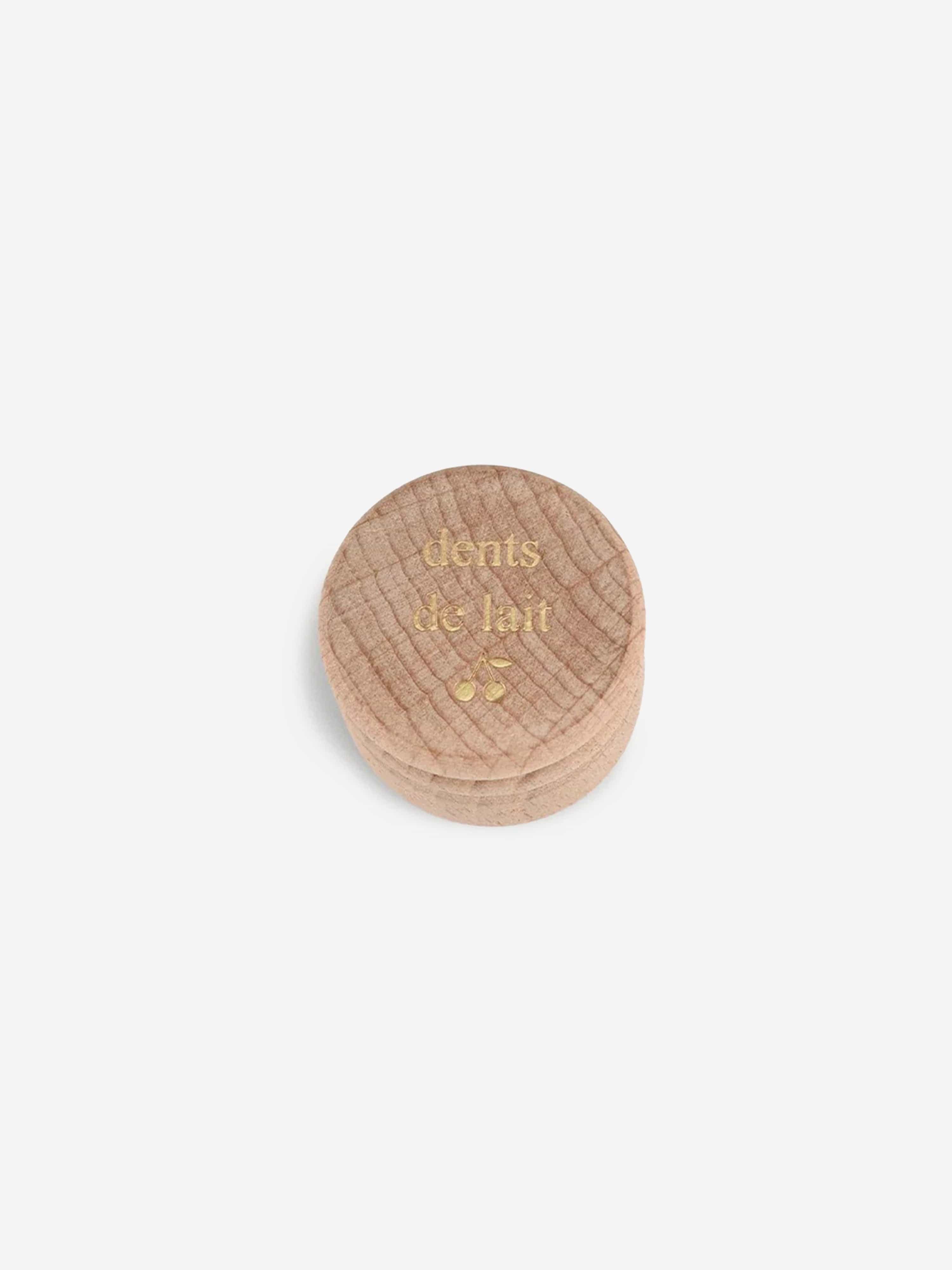 Beige Baby Wooden Milk Teeth Box (3cm) - Keepsake Storage for First Teeth, Baby Shower Gift, Nursery Decor