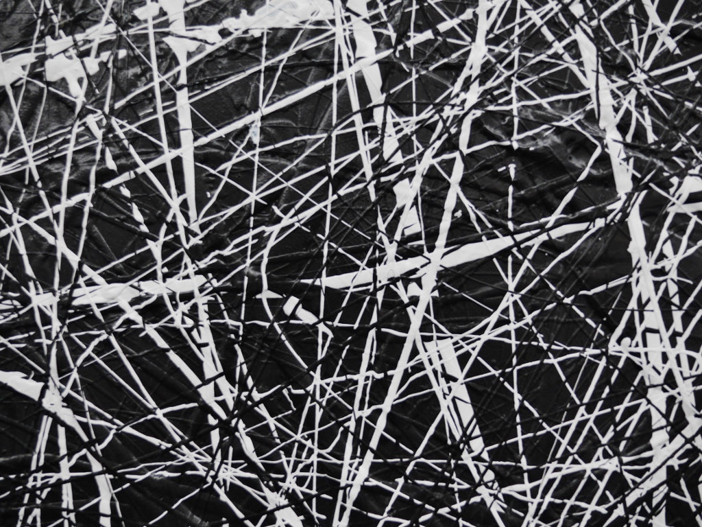 Brainiac 120x120cm Black & White Textured Abstract Canvas Art Painting - Modern Wall Decor for Living Room, Bedroom & Office