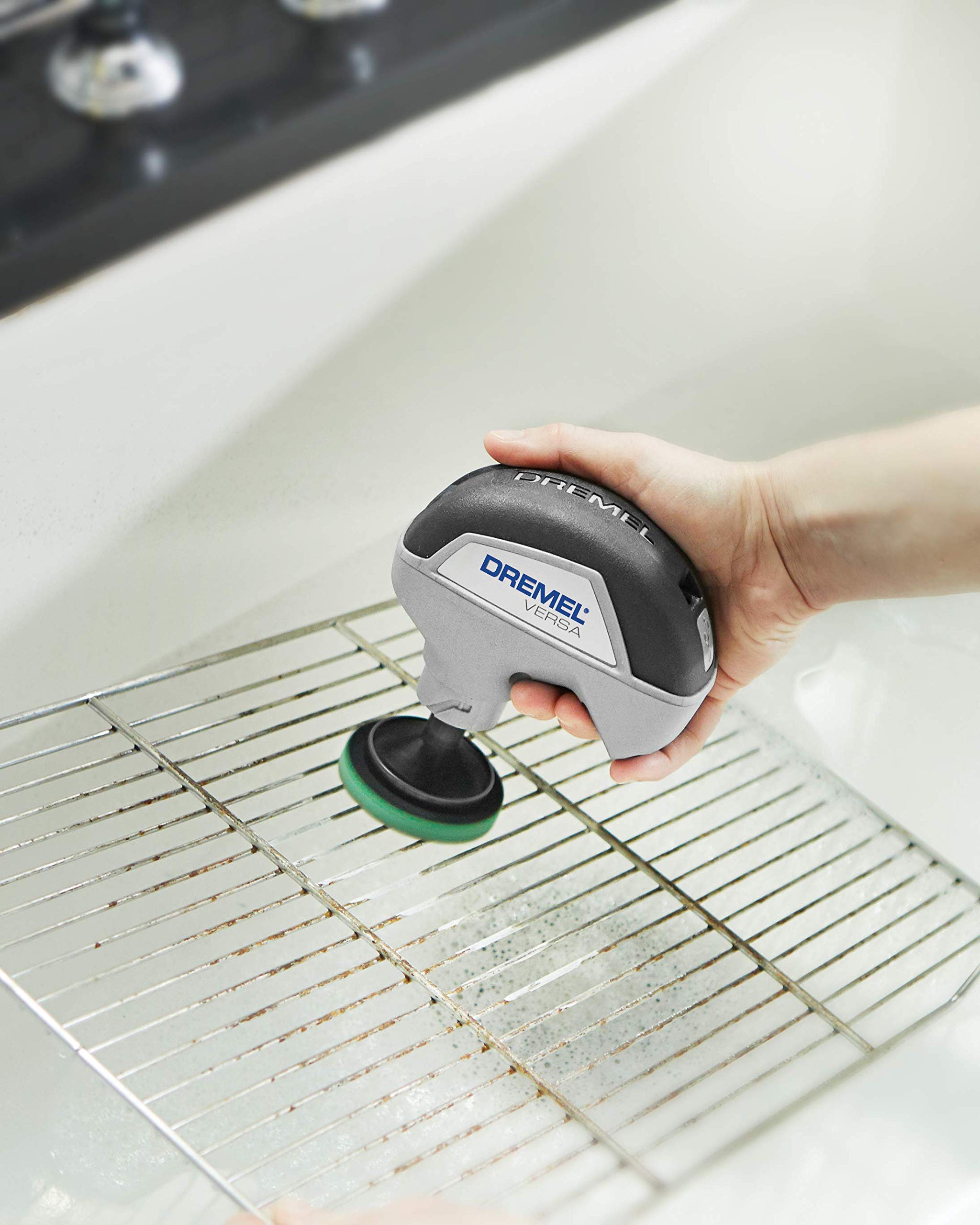 Dremel Versa Power Scrubber PC367-3 - Heavy Duty Cleaning Pads for Kitchen, Pots, Pans, Oven Racks & Grill Grates - Perfect for Deep Cleaning, Stain Removal & Tough Grease (3-Pack) - Ideal for Home Kitchen, Outdoor BBQ & Camping Cookware