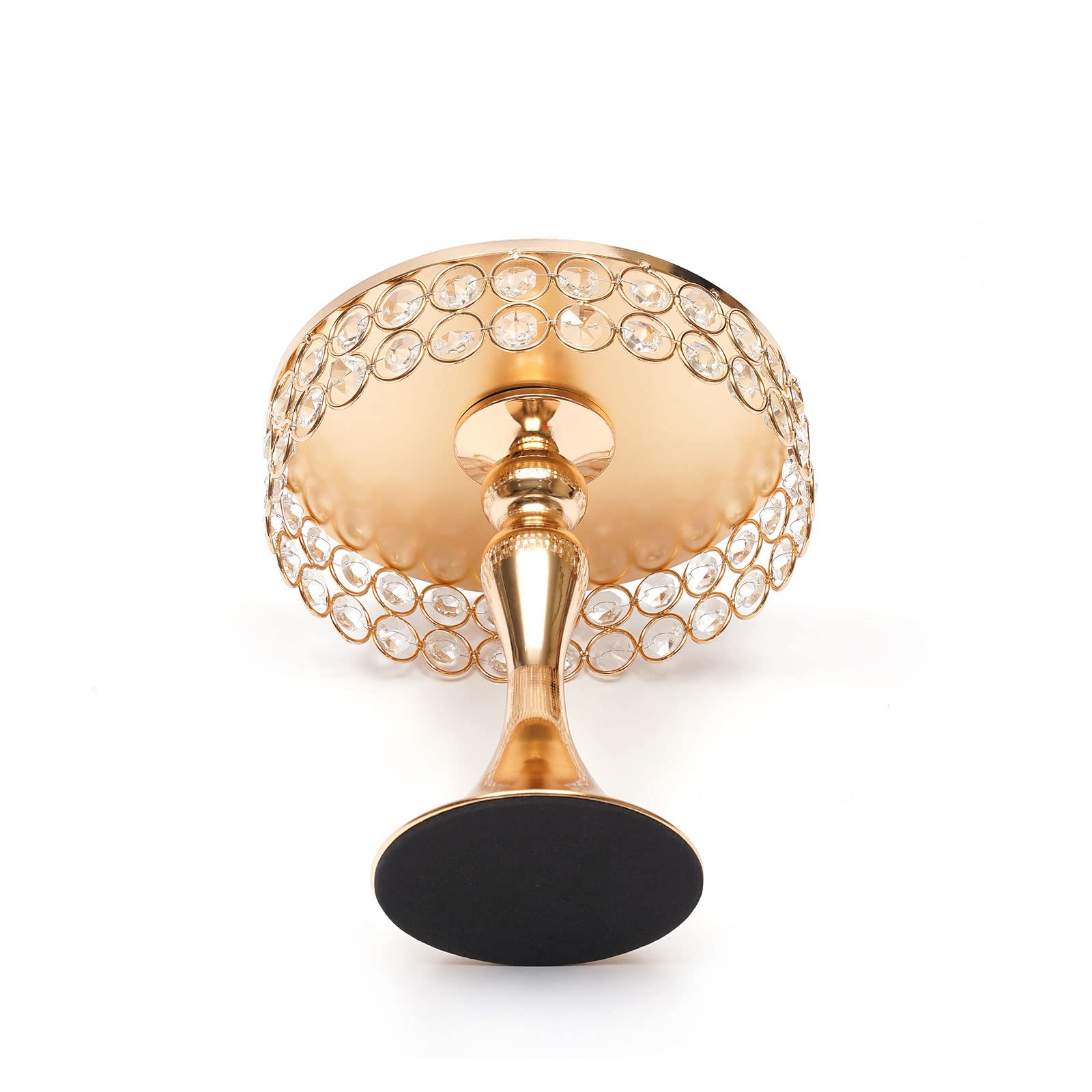 3-Piece Rose Gold Crystal Beaded Cake Stand Set with Pendants - Elegant Round Cupcake & Dessert Display Stand for Birthday Parties, Weddings, Baby Showers - Perfect for Event Decor, Dessert Buffets and Table Centerpieces