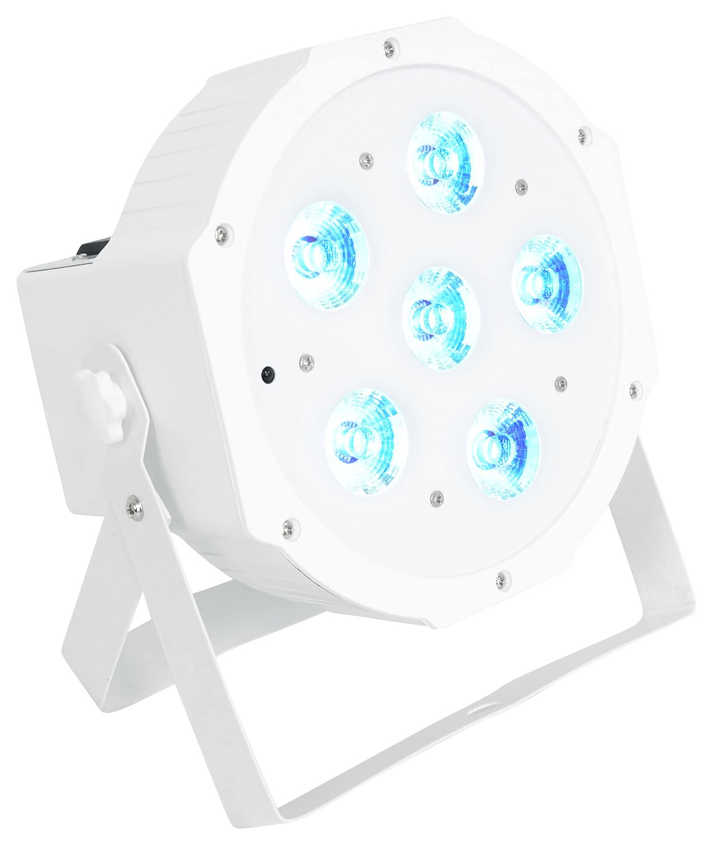 Rockville 4-Pack Rechargeable RGBWA+ DMX DJ Uplights with Remote - White PAR 61 Battery Powered LED Lights for Stage, Wedding, and Event Lighting