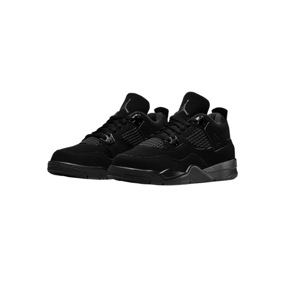 Air Jordan 4 Retro Black Cat (2020) PS Men's Basketball Shoes - Black & Light Graphite Colorway for Streetwear & Sneaker Collection