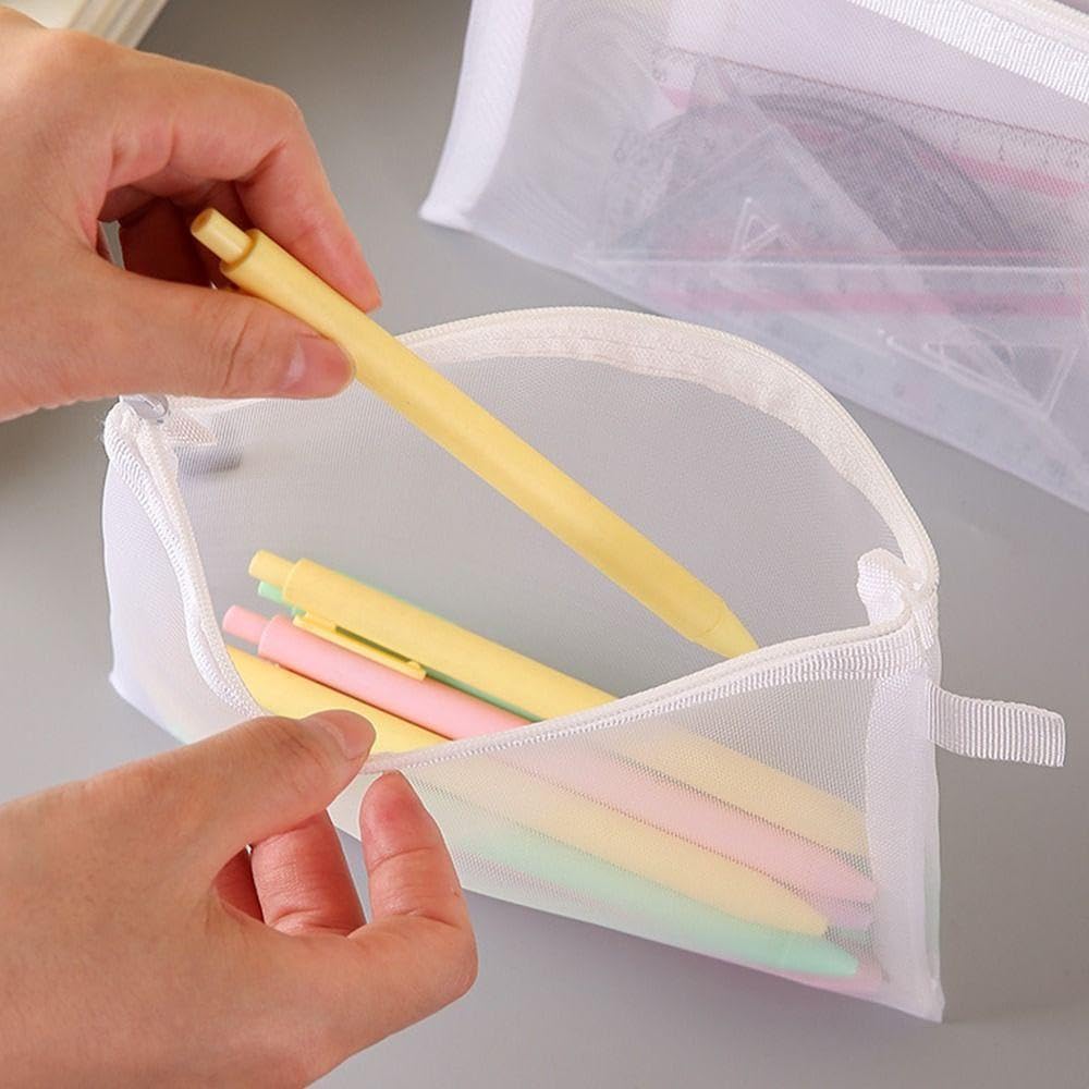 Swilak 2-Pack Clear Plastic Zipper Pouch - Stationery Organizer for School, Office & Travel - Document Storage Bags, Pencil Cases, Cosmetic Pouches - Small Size for Certificates, Pens & Makeup Accessories - Perfect for Students, Professionals & Travelers