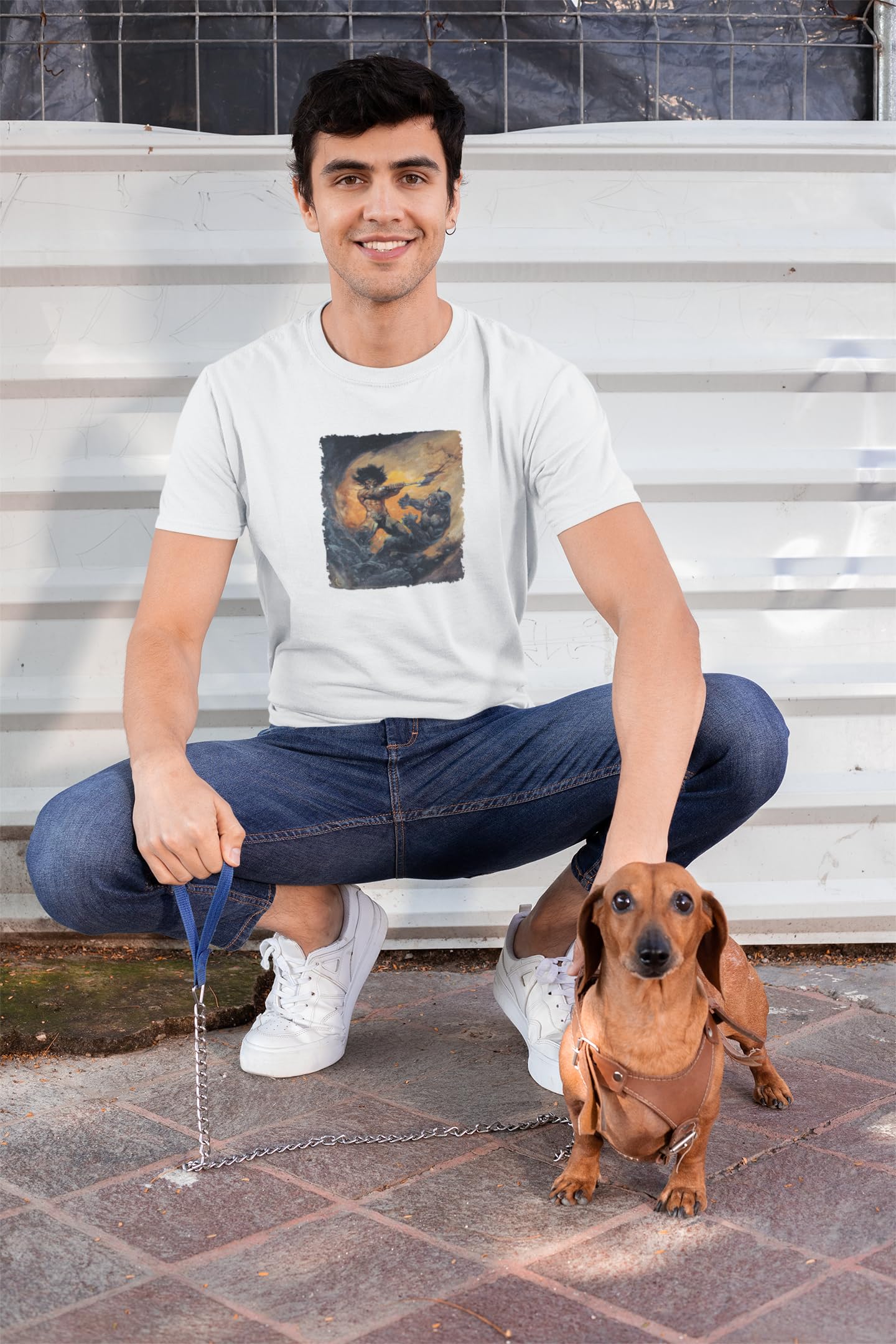 Frank Frazetta Barbarian 2 Graphic T-Shirt for Men | Pop Threads Art Tee | Casual Wear, Gift for Fantasy Fans & Comic Con