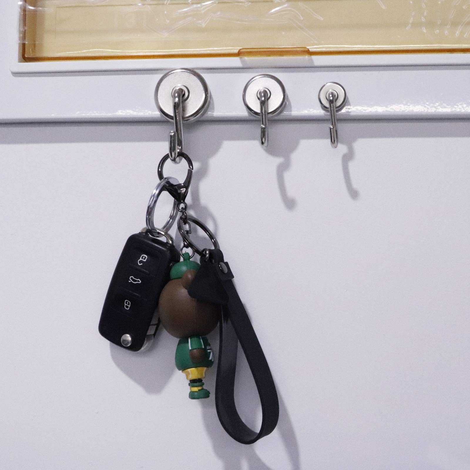 100LBS Heavy Duty Neodymium Magnetic Hooks - Strong Rare Earth Refrigerator Magnets for Kitchen, Office, BBQ & Outdoor Use (4 Pack) - Perfect for Hanging Utensils, Tools, Towels & Decor