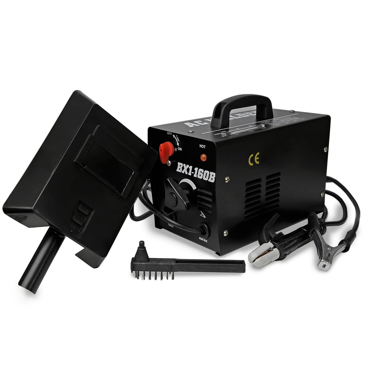 XtremepowerUS 160 AMP Arc Welder Machine - Portable Welding Equipment with Electrode Clamp & Face Mask Accessories - Ideal for DIY Projects, Metal Fabrication, and Home Repairs