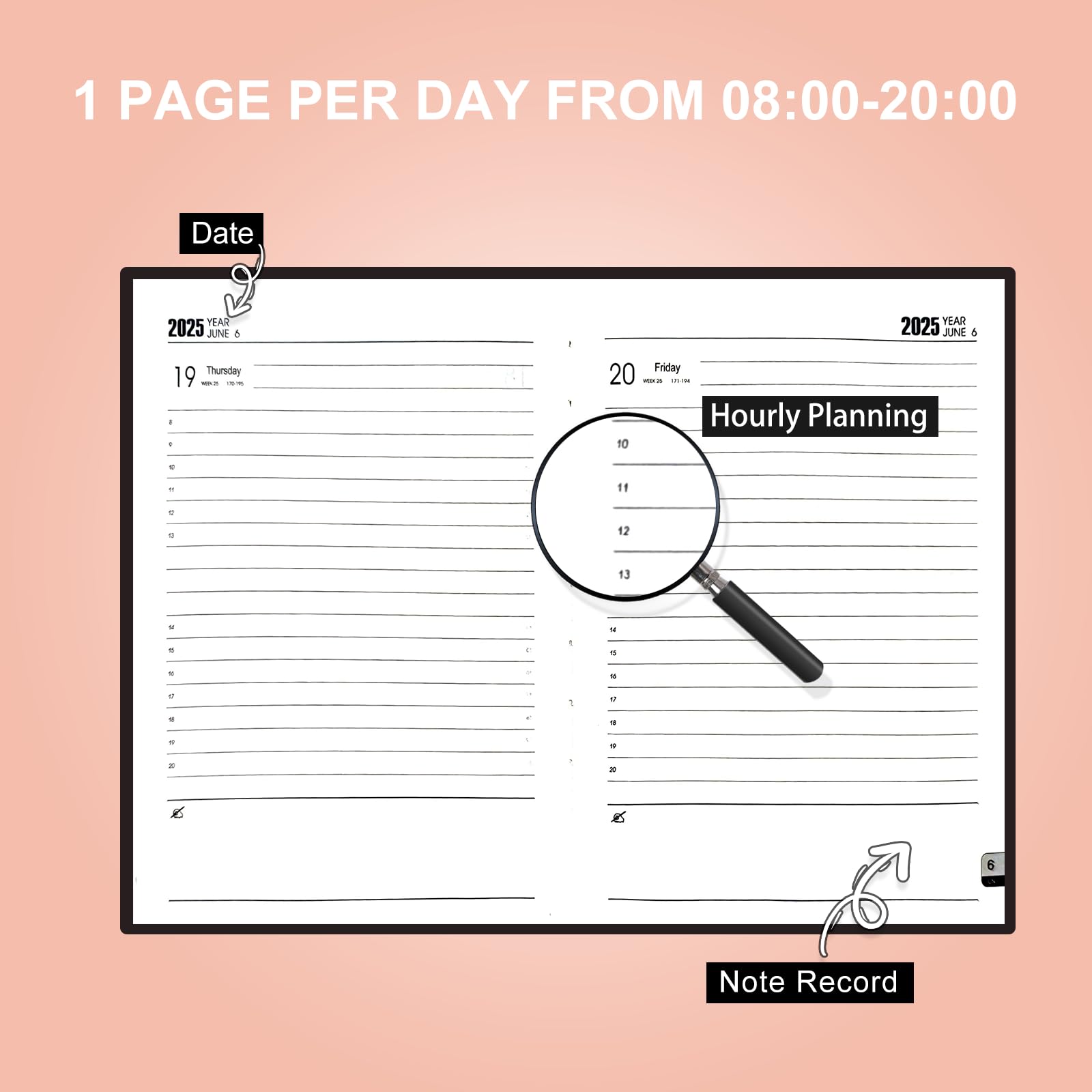 2024-2025 Daily Planner with Gratitude Journal | Academic Diary Day Per Page (July 2024-June 2025) | Productivity Organizer for Students & Professionals | 5.7