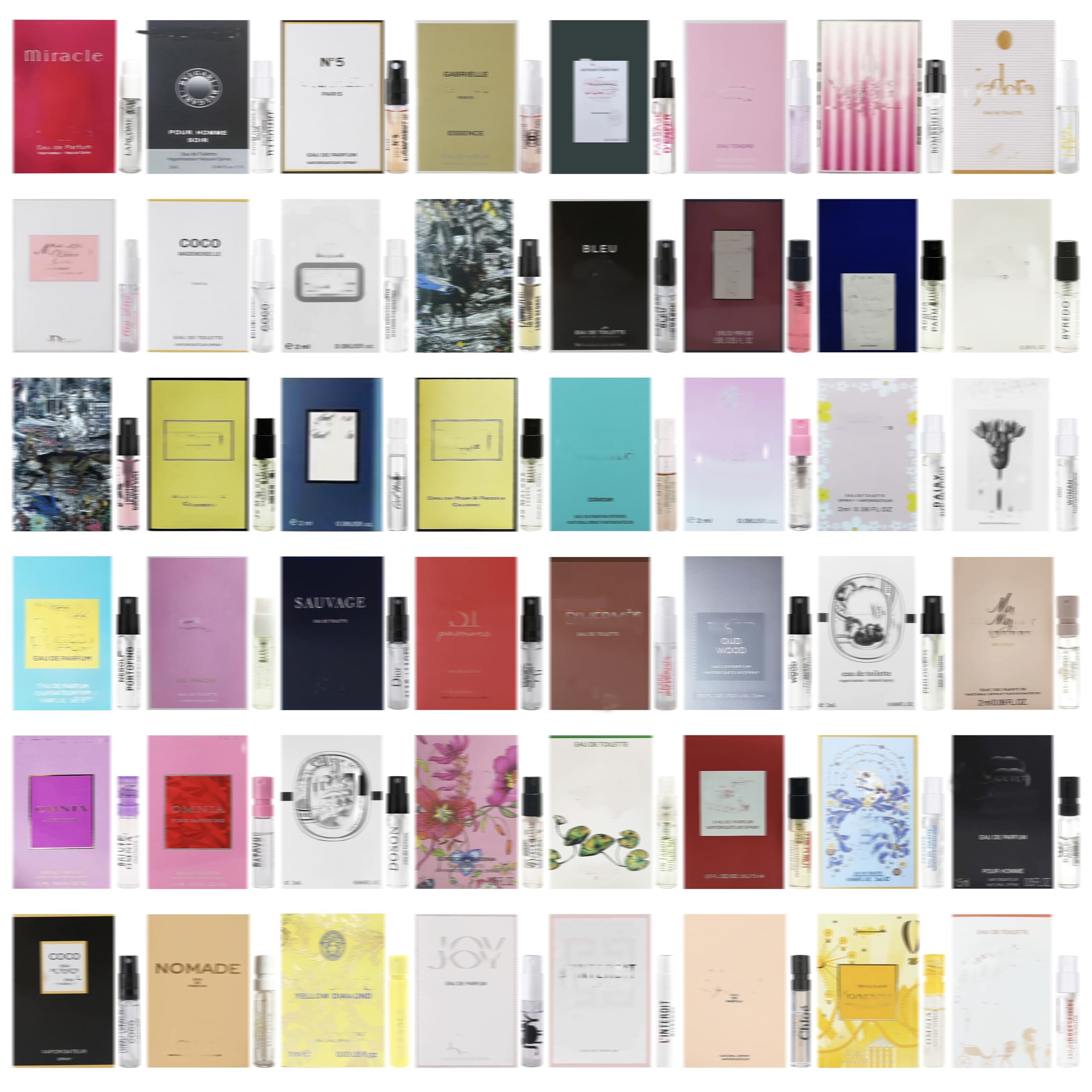 48-Piece Luxury Designer Fragrance Sample Set for Men & Women - Premium Perfume Vials Collection with High-End Scents - Perfect for Travel, Gifting & Fragrance Discovery