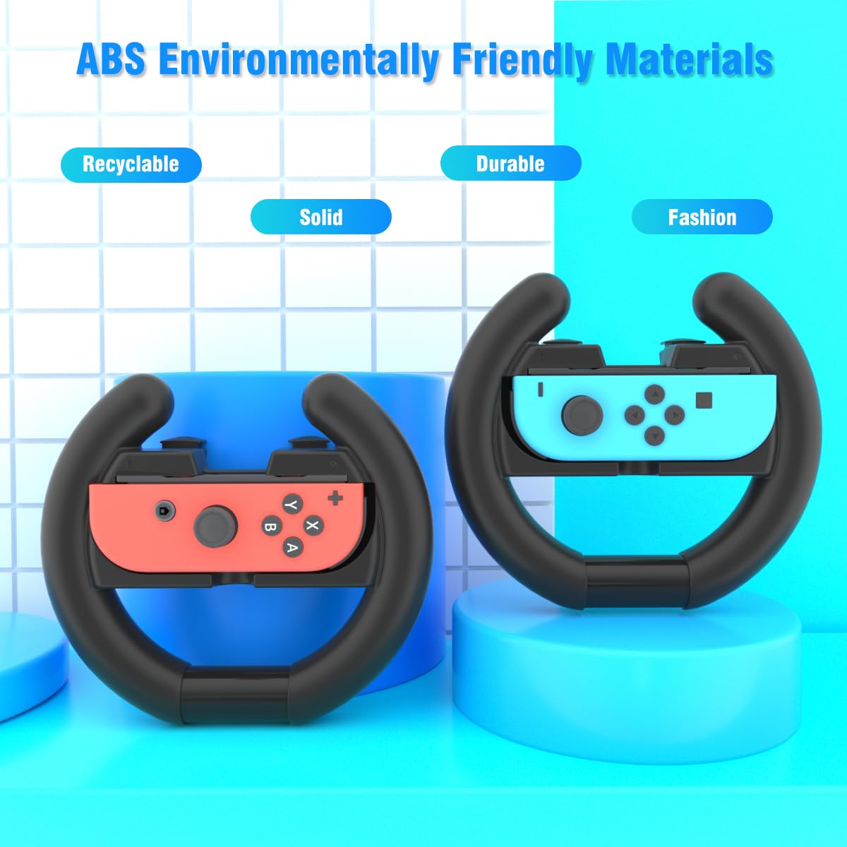 **Mario Kart 8 Deluxe Switch Steering Wheel - 2 Pack Joy-Con Compatible with Nintendo Switch & OLED - Perfect for Racing Games, Multiplayer Fun & Gift Ideas**