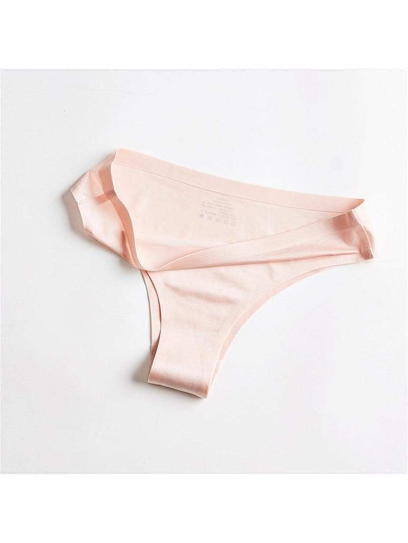 ZASUWA Women's Solid Color Ice Silk Shorts - Comfortable Thong Underwear for Sleep, Lounge & Everyday Wear