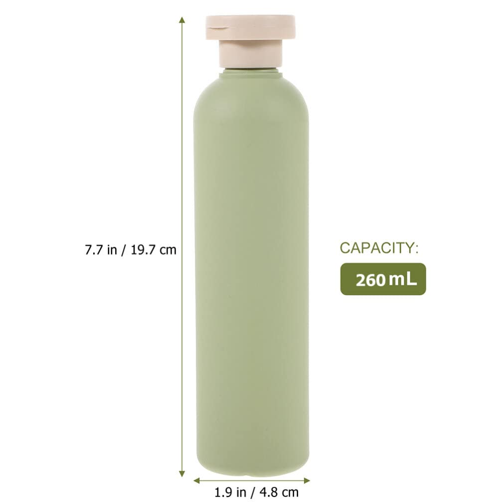 FRCOLOR 2 Pack 260ml Refillable Travel Bottles for Shampoo, Conditioner & Lotion - Leak Proof Squeeze Containers with Dispenser for Toiletries | Perfect for Airplane Carry-On, Gym & Vacation Essentials