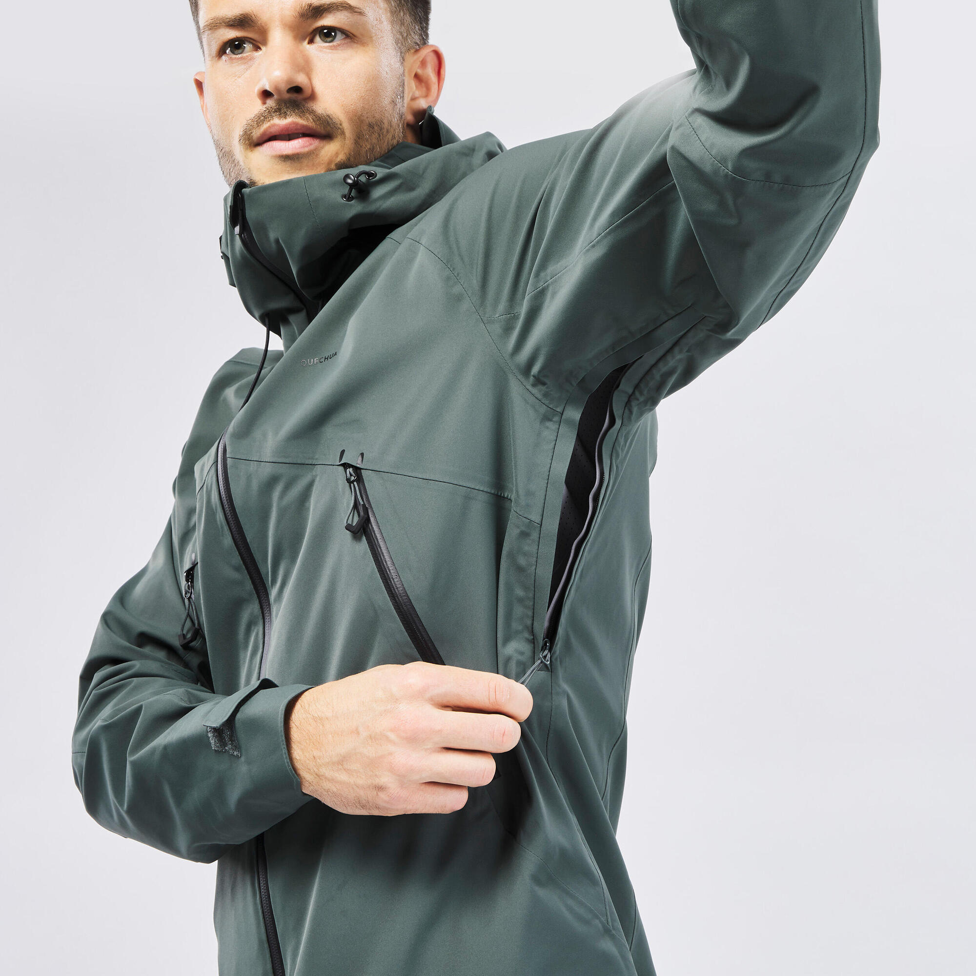 Quechua Men's MH500 Lightweight Waterproof Hiking Jacket - Outdoor Trekking, Camping & Mountain Climbing Gear