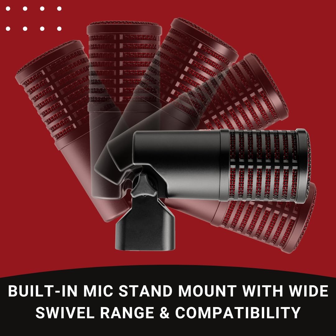 SE ELECTRONICS Dynacaster Professional Dynamic Broadcast Microphone with Built-in Dynamite Preamp - Ideal for Podcasting, Voice Overs, and Studio Recording