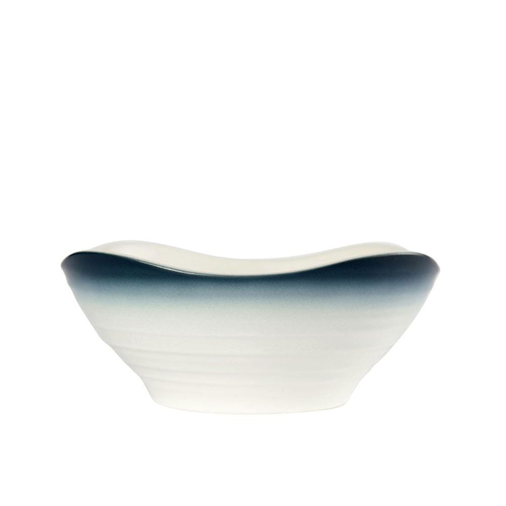 Swirl Ombre Blue Square 16-Piece Dinnerware Set - Service for 4 - Elegant Tableware for Modern Dining, Dinner Parties & Home Decor