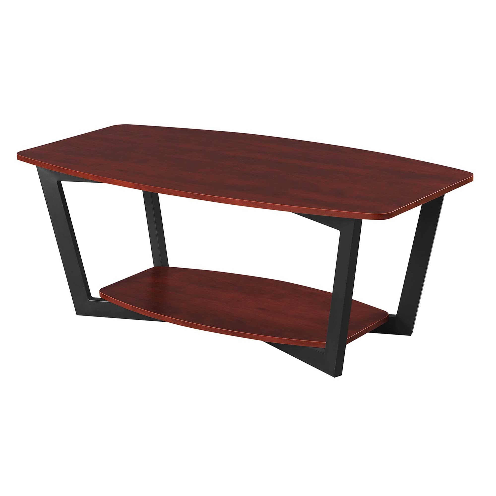 Modern Gray Wood Coffee Table with Shelf - Mid-Century Style Living Room Furniture for Small Spaces, Home Decor & Storage