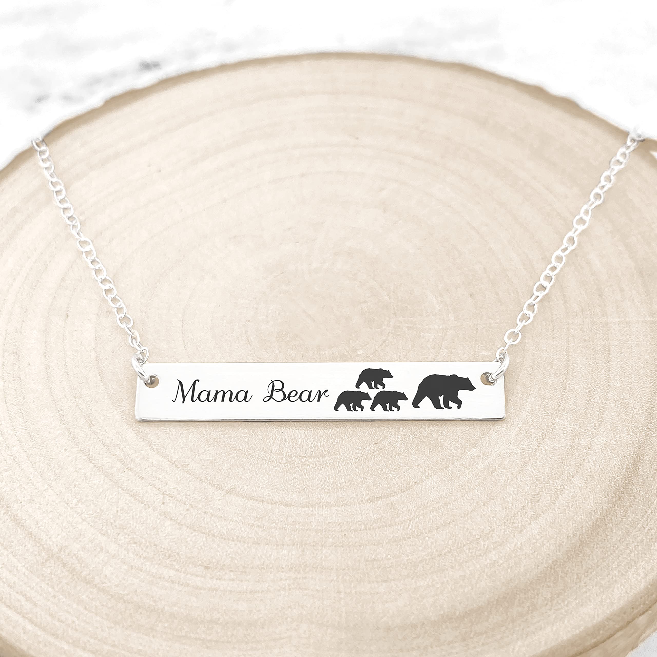Momma Bear Necklace with Cubs - Sterling Silver Bear Family Jewelry for Mothers - Perfect Gift for Mother's Day, Birthday & Special Occasions