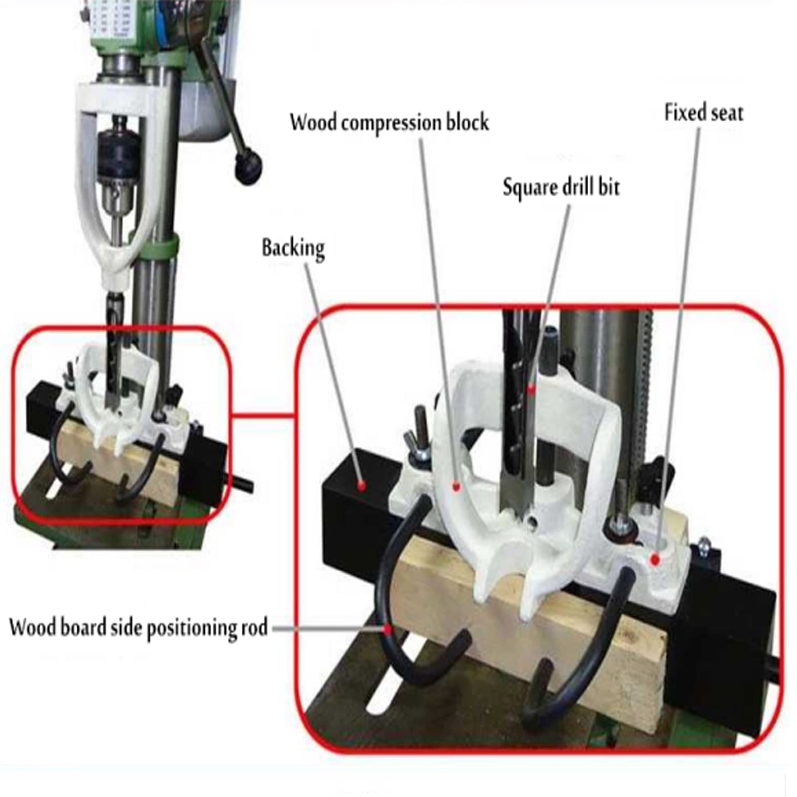 Professional Woodworking Mortising Machine - Heavy Duty Bench Mortiser with Square Hole Chisel Drilling Tool | Perfect for Cabinet Making, Furniture Joinery & DIY Wood Projects
