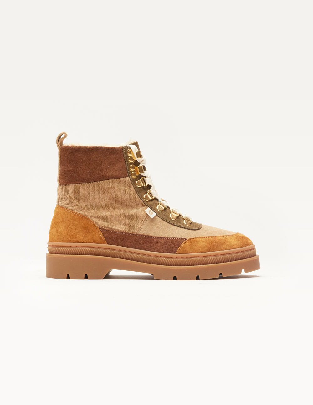 Joelle Suede Lace-Up Boots - Amber Beige Khaki Fur-Lined Winter Boots for Women | Comfortable & Stylish Cold Weather Footwear for Outdoor Activities & Casual Wear