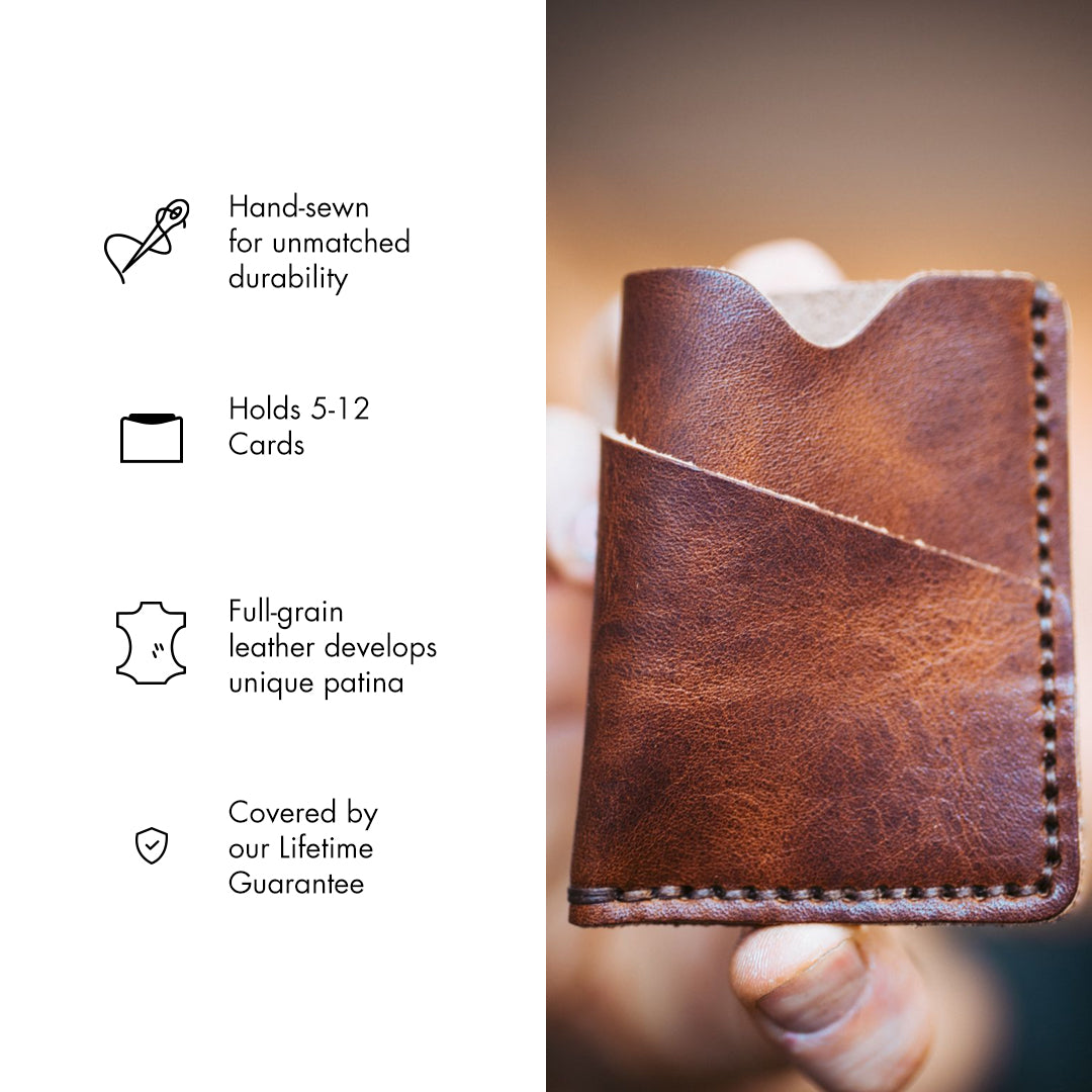 Genuine Leather Front Pocket Wallet for Men - Slim RFID Blocking Minimalist Wallet - Perfect for Travel, Everyday Carry & Gift Giving