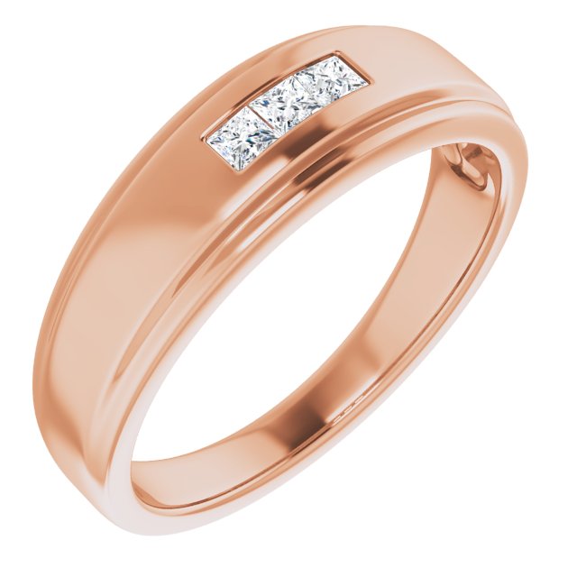 0.24 Carat Channel Set Princess Cut Diamond Men's Wedding Band Ring - Perfect for Engagement, Anniversary & Special Occasions