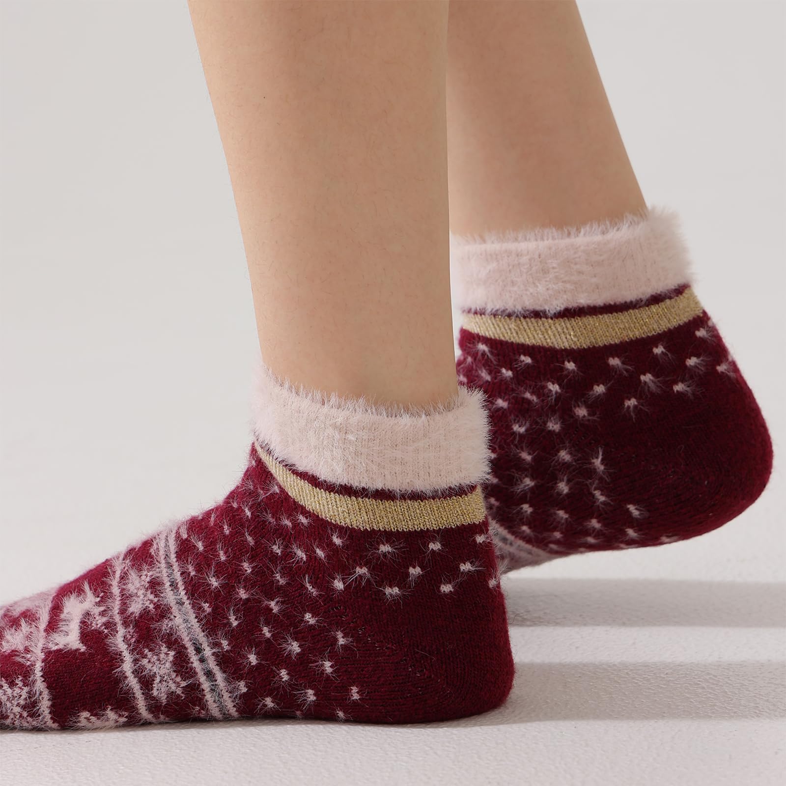 Women's Merino Wool Low Ankle Socks - Soft & Warm Winter Knit Socks for Casual Wear, Home & Outdoor Activities
